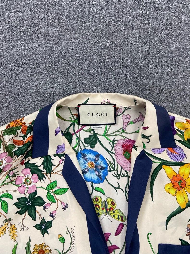 Gucci GucciFloral full-print silk casual Cuban collar jacket 2503 Size US XXS / EU 40 - 6 Thumbnail