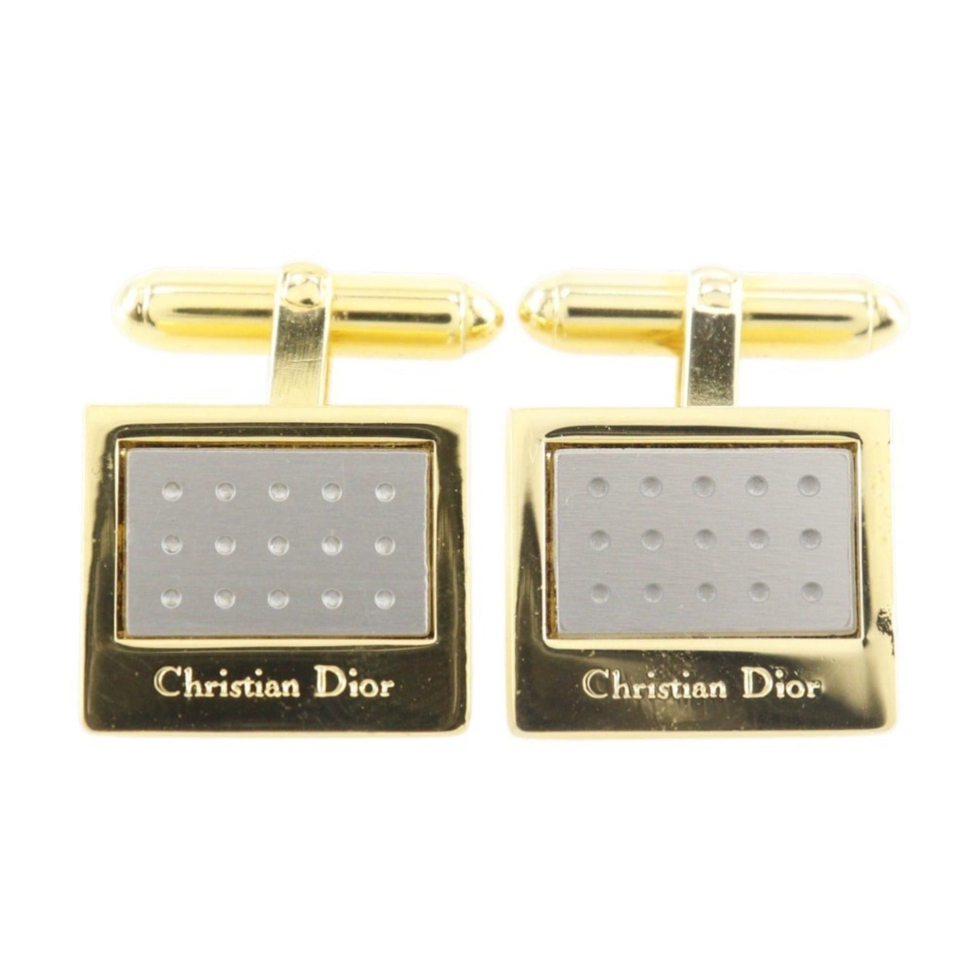 Dior Christian Dior logo cufflinks, gold plated, square shape, for men. Size ONE SIZE - 1 Thumbnail