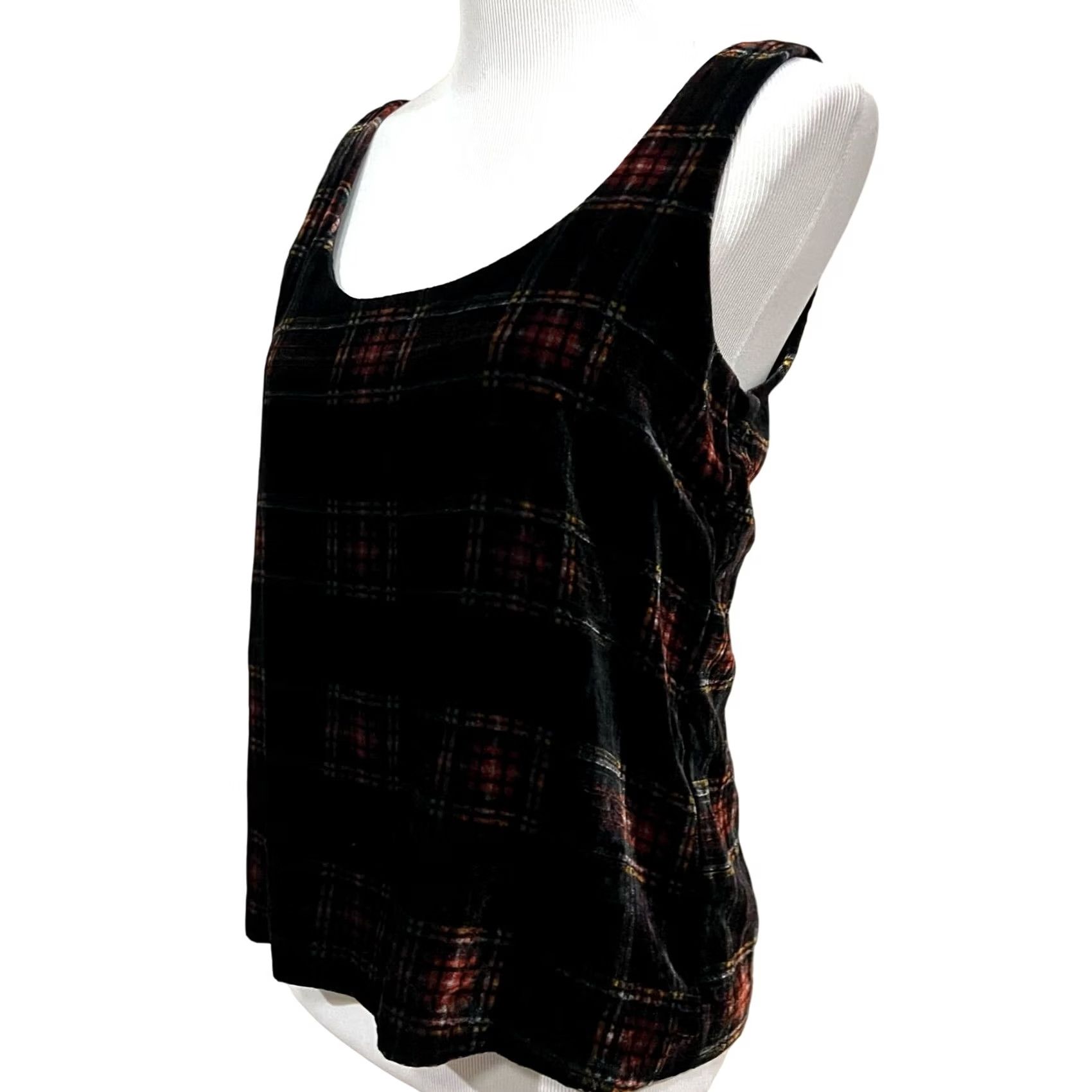 J.Crew J.Crew Black Velvet Plaid Sleeveless Tank Top Blouse Women’s 4 Multicolor Velvet Tartan Plaid Sleeveless Shirt Womens 4 Size S / US 4 / IT 40 - 4 Thumbnail