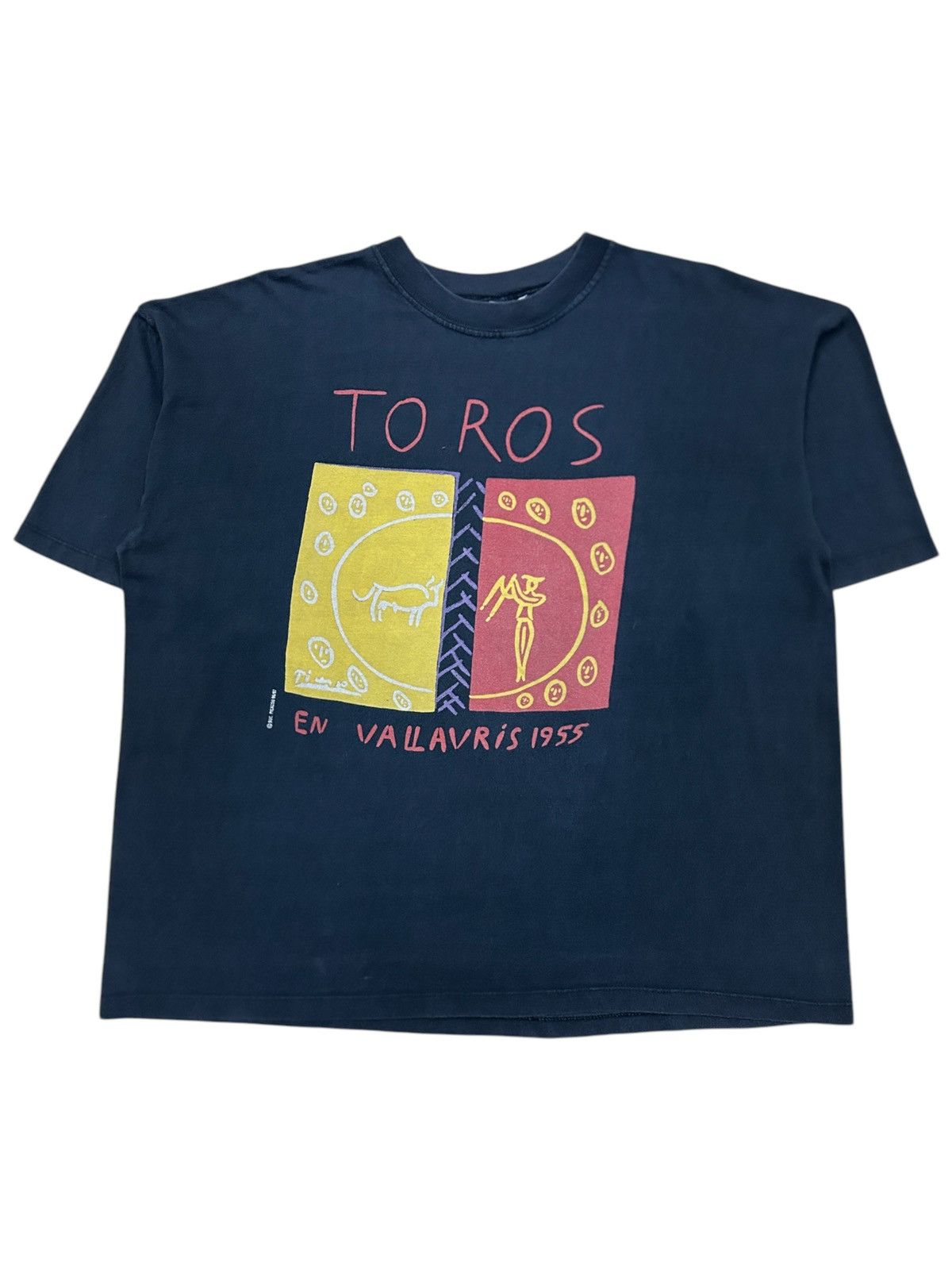 Vintage Vintage Picasso 96/97 Toros Art Boxy Tee Size US XL / EU 56 / 4 - 1 Thumbnail