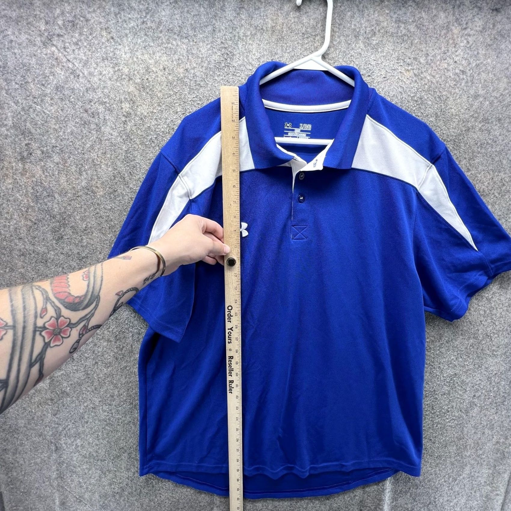 Under Armour Under Armour HeatGear Polo Shirt Mens XL Blue Colorblock Golf Performance Size US XL / EU 56 / 4 - 7 Thumbnail