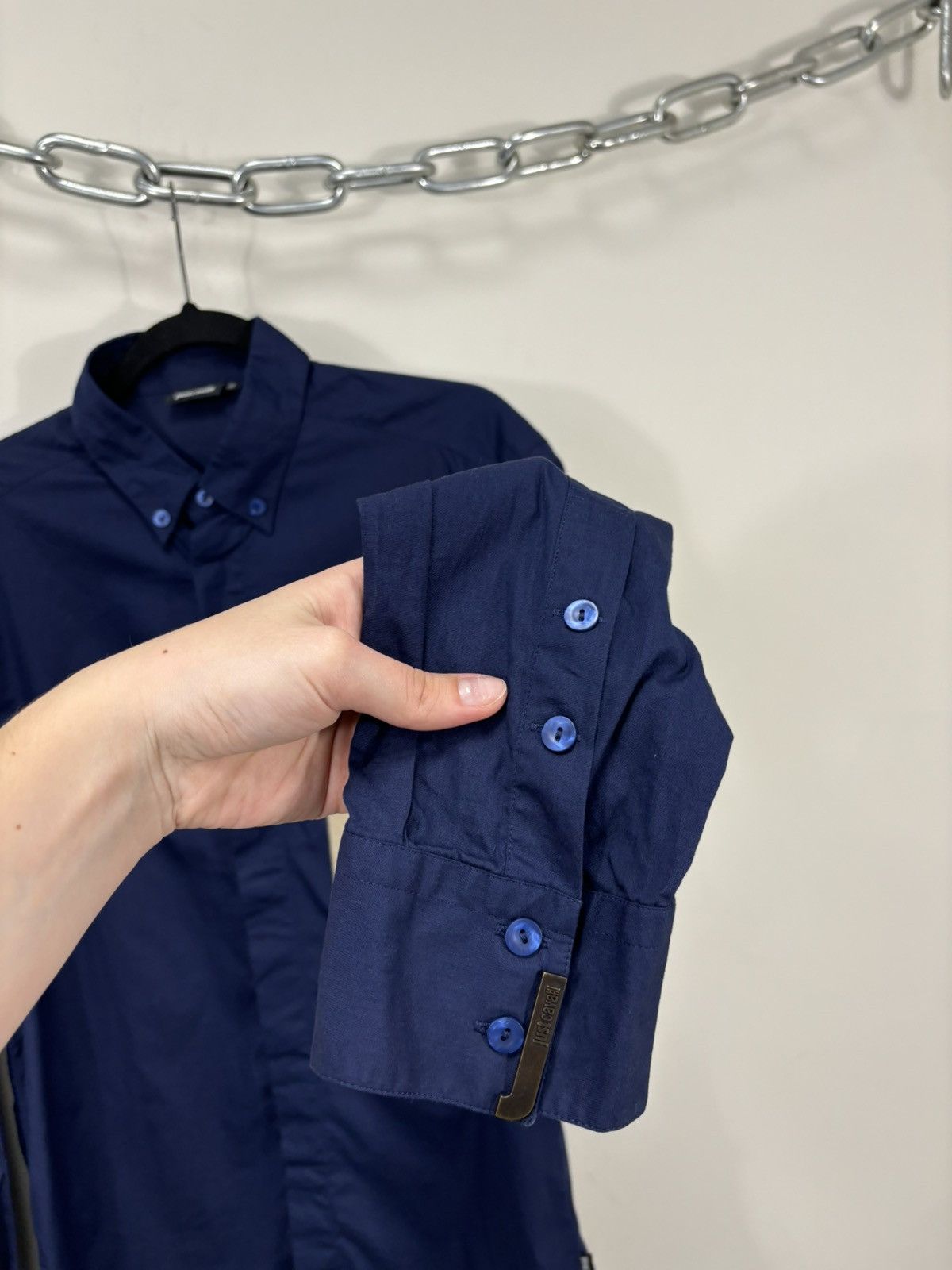Just Cavalli Just Cavalli Men’s Leather Parts Button Down Dress Shirt Size US M / EU 48-50 / 2 - 9 Thumbnail