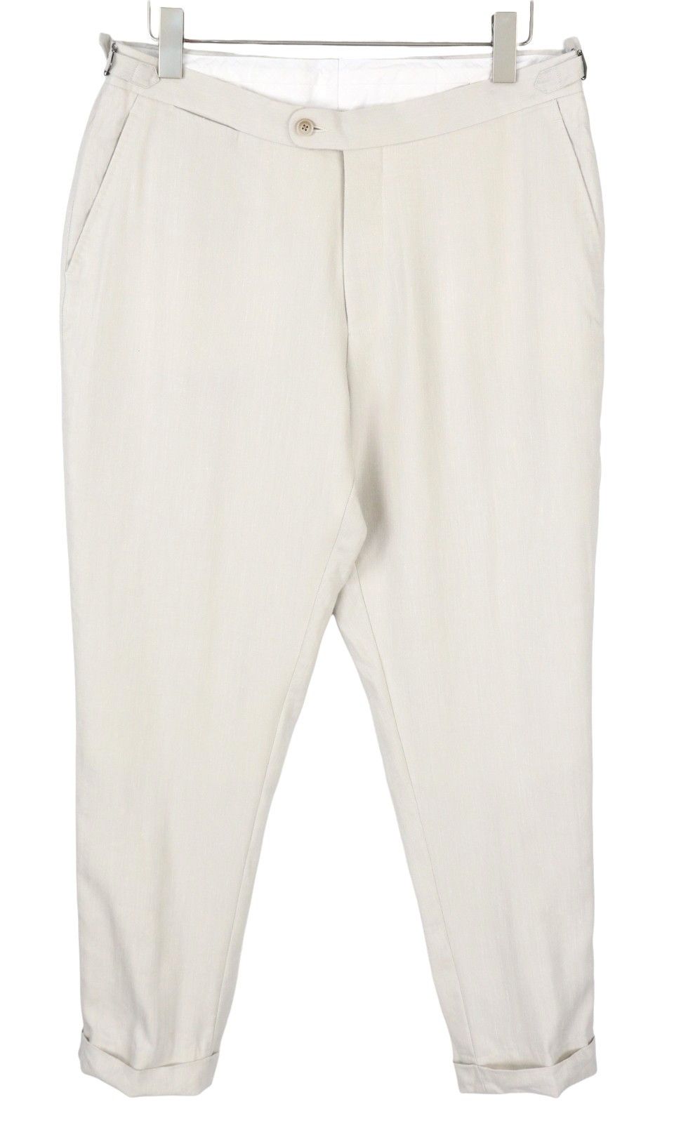Suitsupply UK42L Light Grey Linen Wool Silk Slim Trousers 86750 Size 42L - 1 Thumbnail