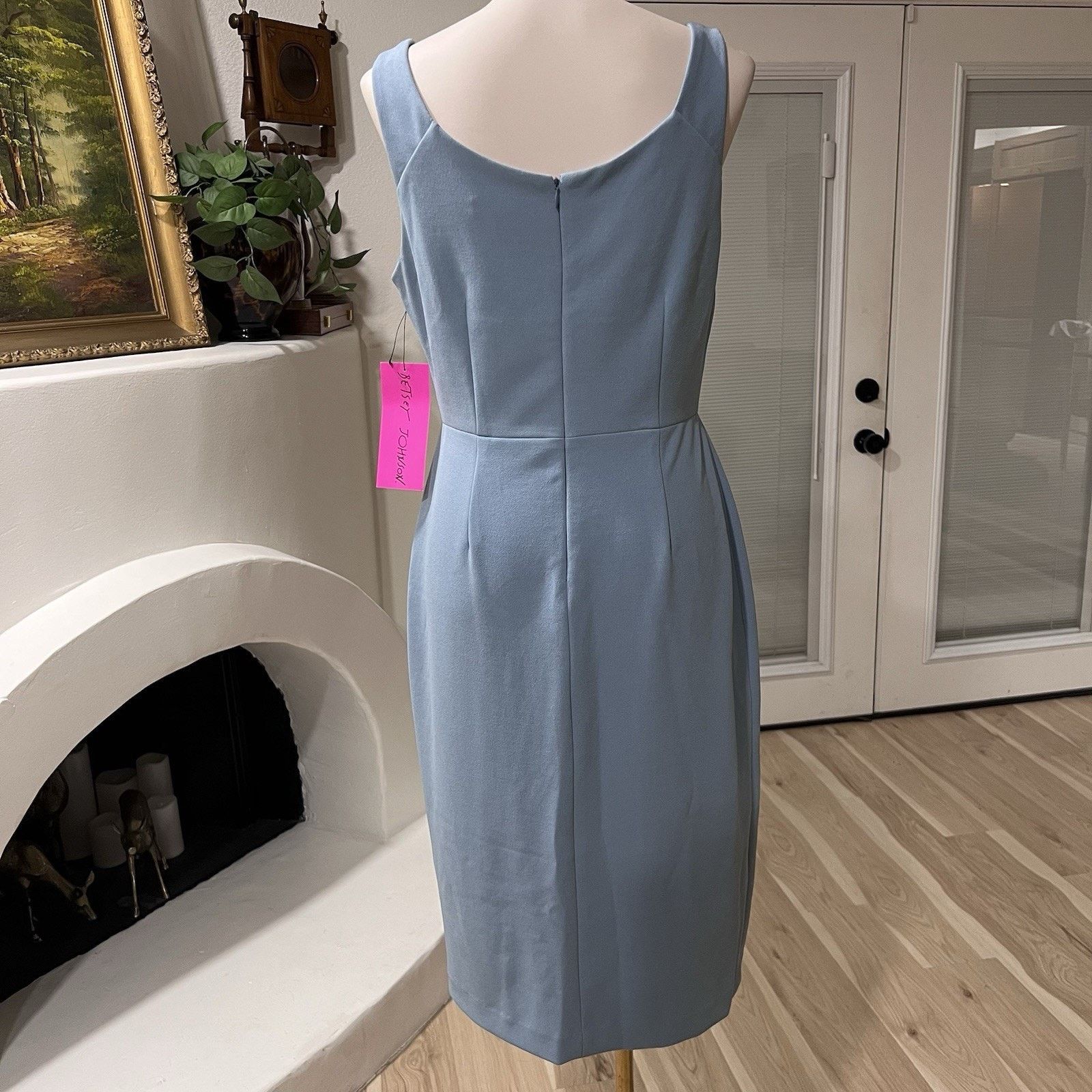 Betsey Johnson NWT Betsey Johnson (8) Scoop Sleeveless Crepe Blue Dress Size M / US 6-8 / IT 42-44 - 3 Thumbnail