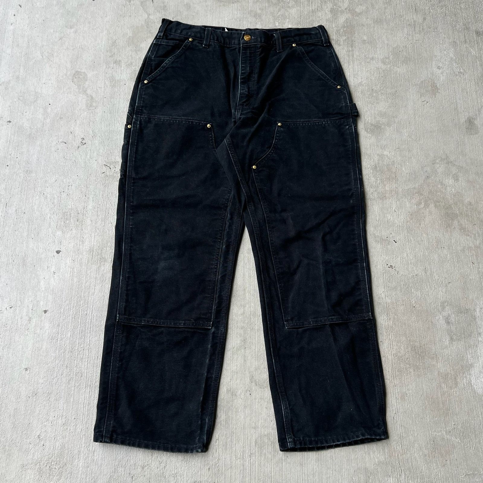 Carhartt × Vintage Carhartt black double knee work wear carpenter pants Size US 33 - 1 Thumbnail