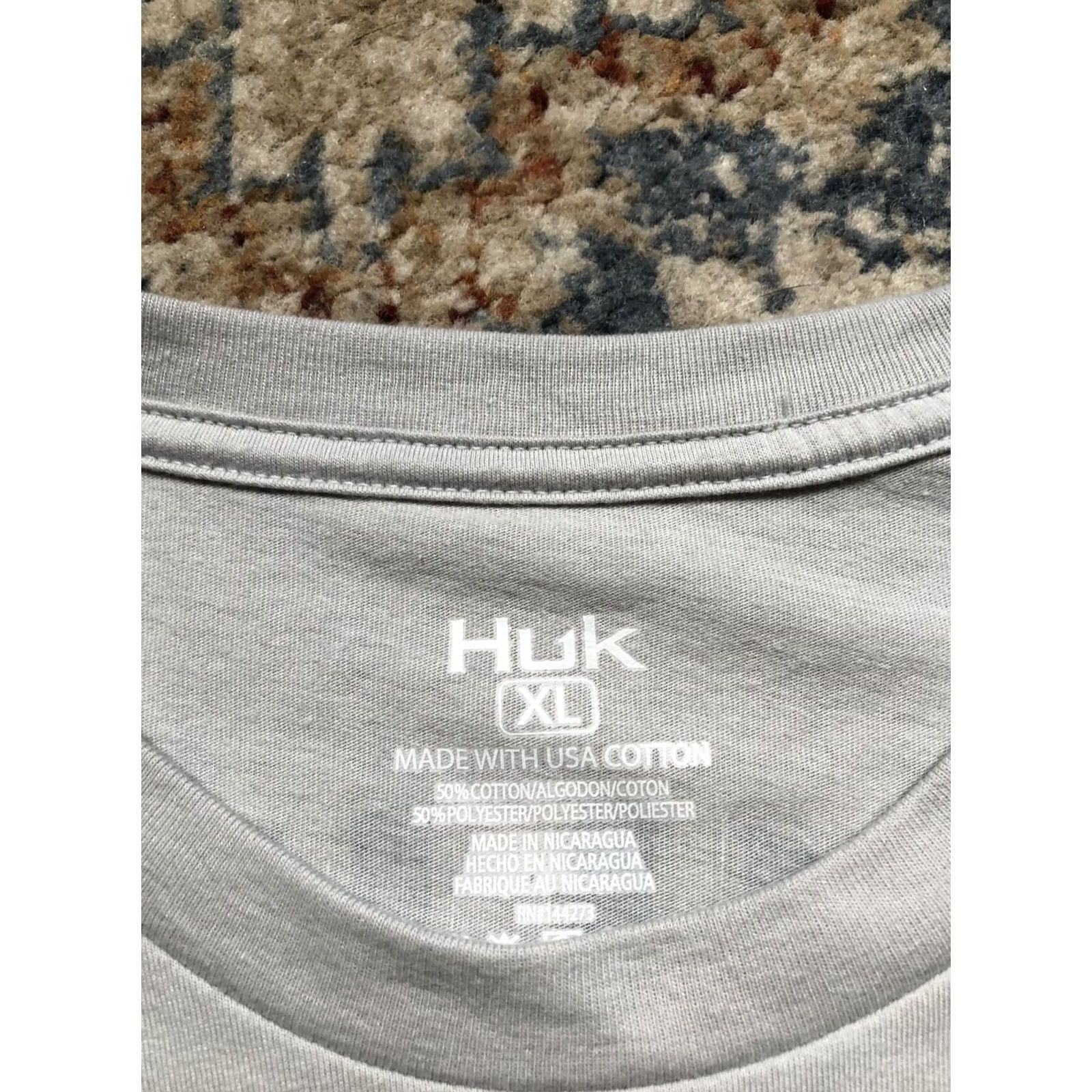 Vintage VINTAGE Huk Shirt Mens XL Gray Fishing Graphic Patriotic USA Flag Bass Tee Size US XL / EU 56 / 4 - 7 Thumbnail