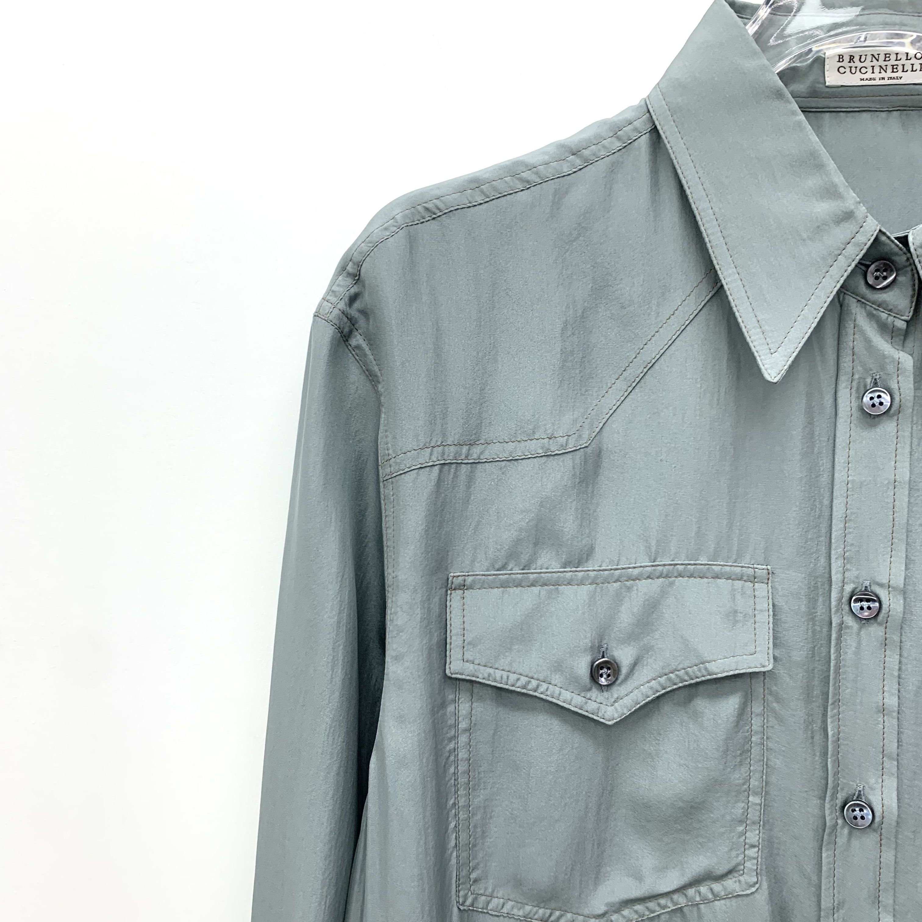 Brunello Cucinelli CM0216 Brunello Cucinelli Womens Oversized Button-Up Shirt Size S / US 4 / IT 40 - 3 Thumbnail