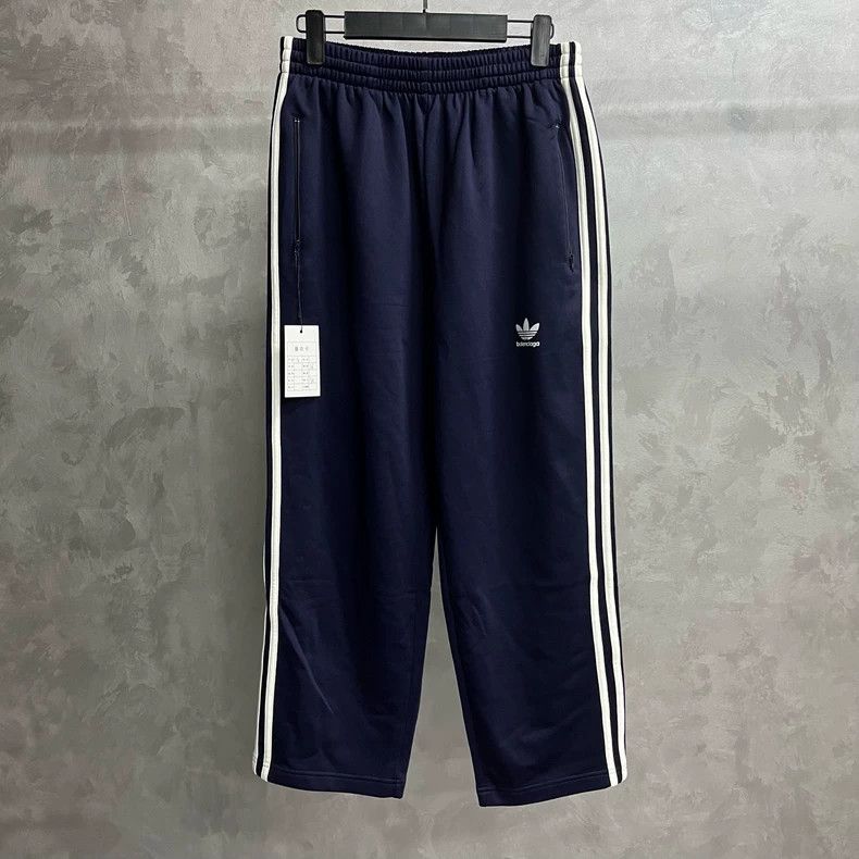 Balenciaga size S adidas navy blue side stripe elastic wai