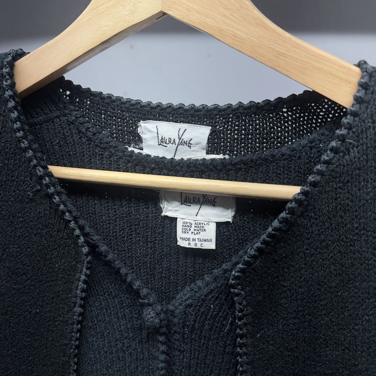Vintage 80s Saks Laura Yang Knit Cardigan Sweater Twinset ERD Grunge Size L / US 10 / IT 46 - 3 Thumbnail