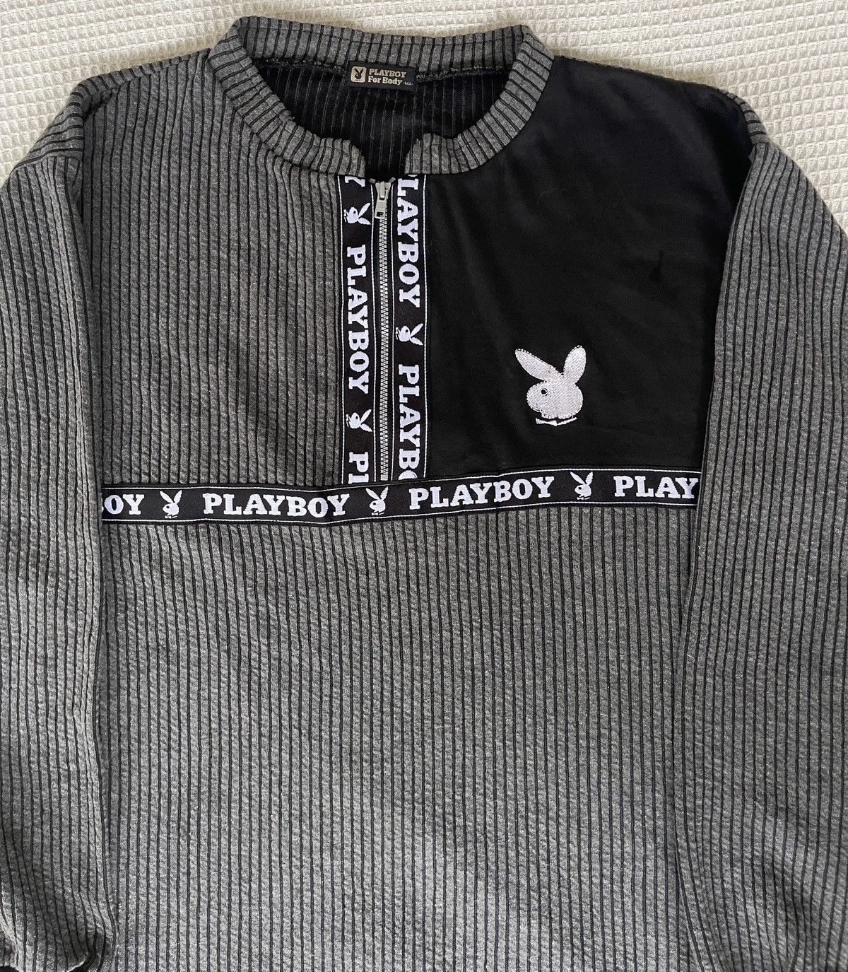 Hysteric Glamour × Playboy Vintage 90’s🔥PLAYBOY🔥Embroidery Logo Hulf Zipper Long Sleeve Size US L / EU 52-54 / 3 - 6 Thumbnail
