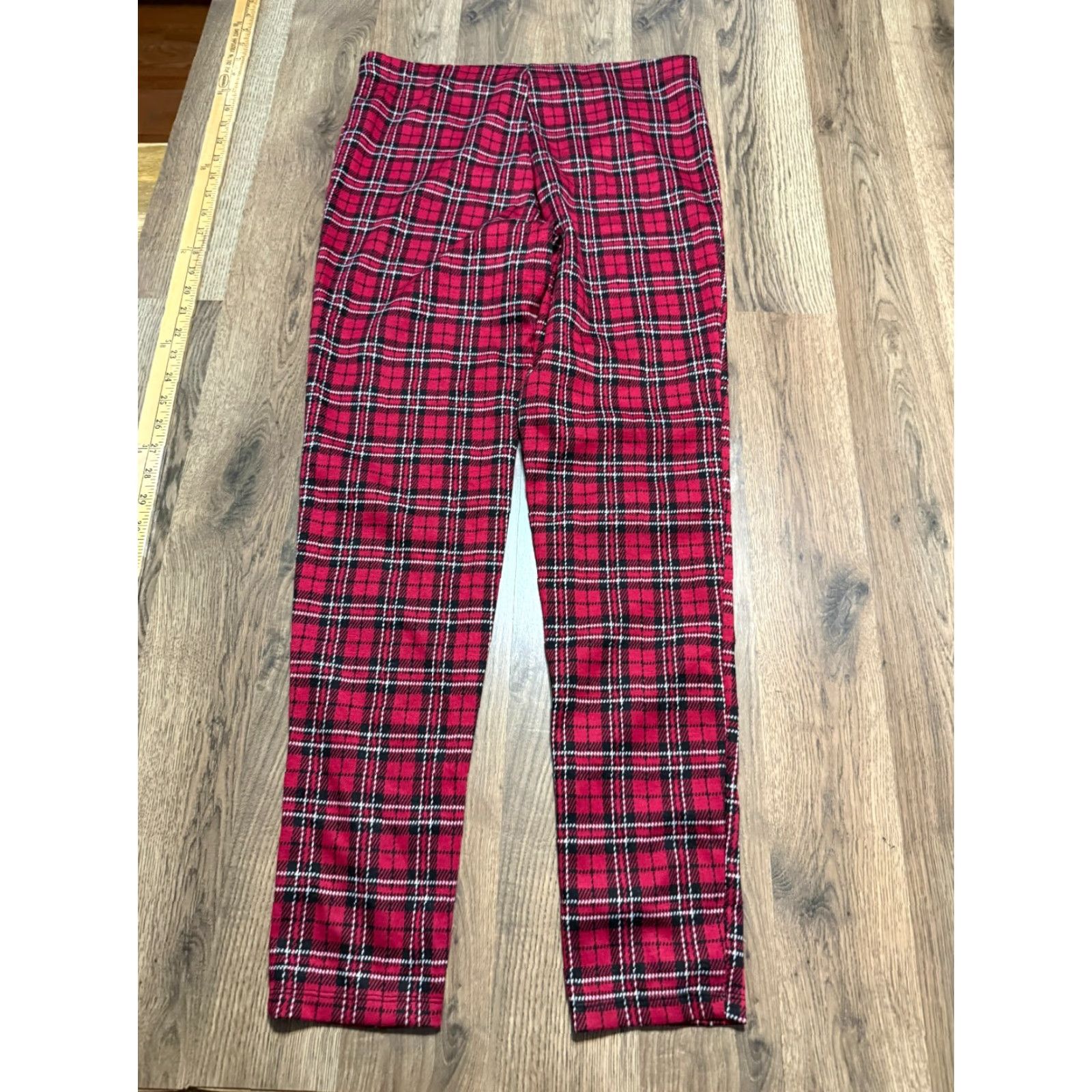 Forever 21 FOREVER 21 Pants Women's Size L Red Black White Plaid Straight Ankle Size 36" / US 14 / IT 50 - 2 Thumbnail
