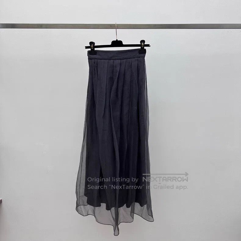 Brunello Cucinelli Brunello Cucinelli Grey Tulle Skirt Size 24" / US 00 / IT 34 - 2 Thumbnail