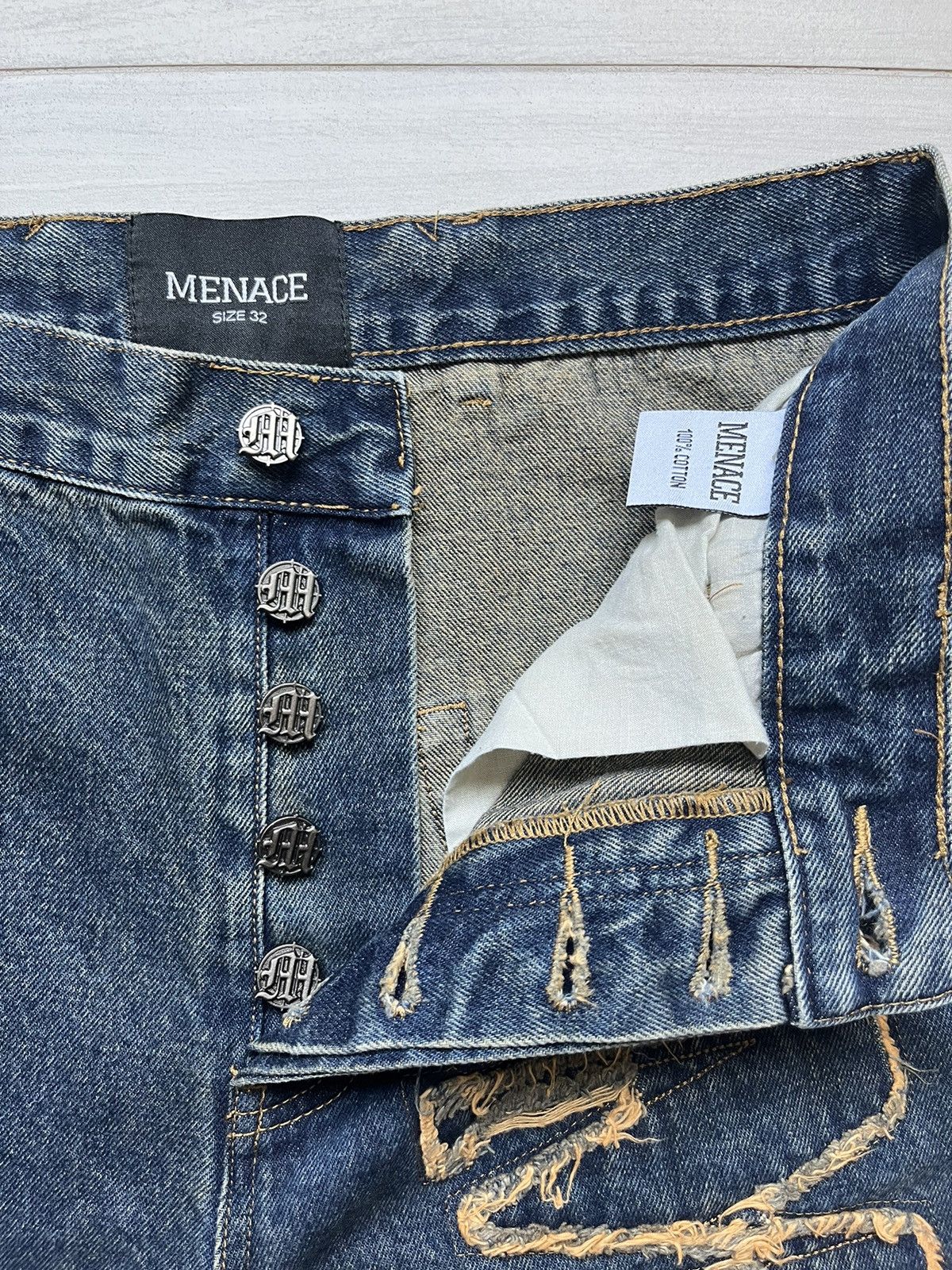 Menace MENACE Los Angeles Distressed Stencil Denim Size US 32 / EU 48 - 7 Thumbnail