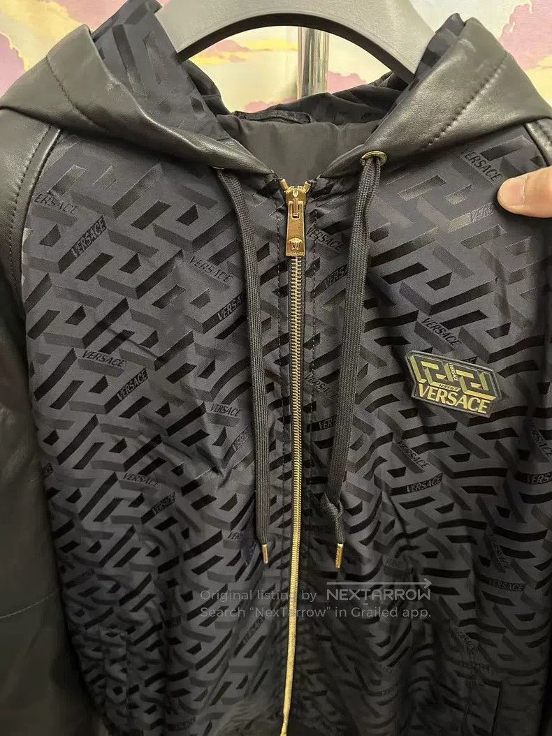 Versace Versace Main line maze series patchwork hooded leather jac Size US M / EU 48-50 / 2 - 4 Thumbnail