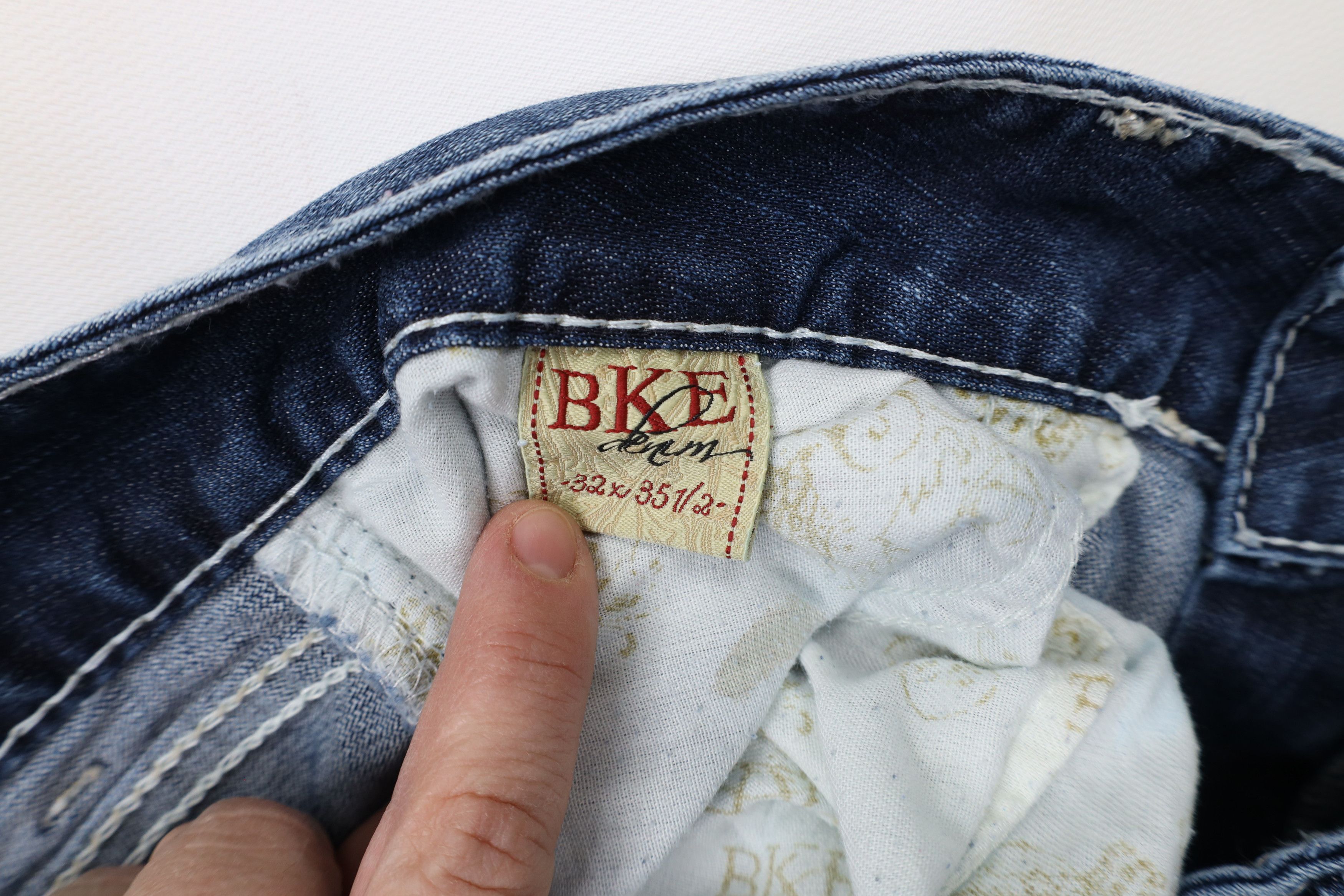 Vintage Buckle BKE Thick Stitch Stretch Culture Wide Leg Denim Jeans Size 32" / US 10 / IT 46 - 8 Thumbnail
