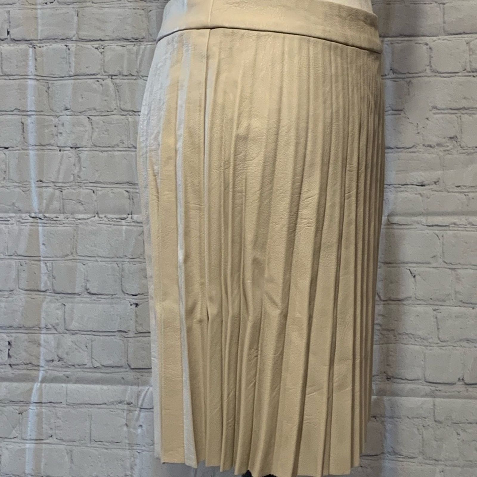BB Dakota BB DAKOTA BY STEVE MADDEN FAUX LEATHER PLEATED A-LINE SKIRT Size 28" / US 6 / IT 42 - 4 Thumbnail