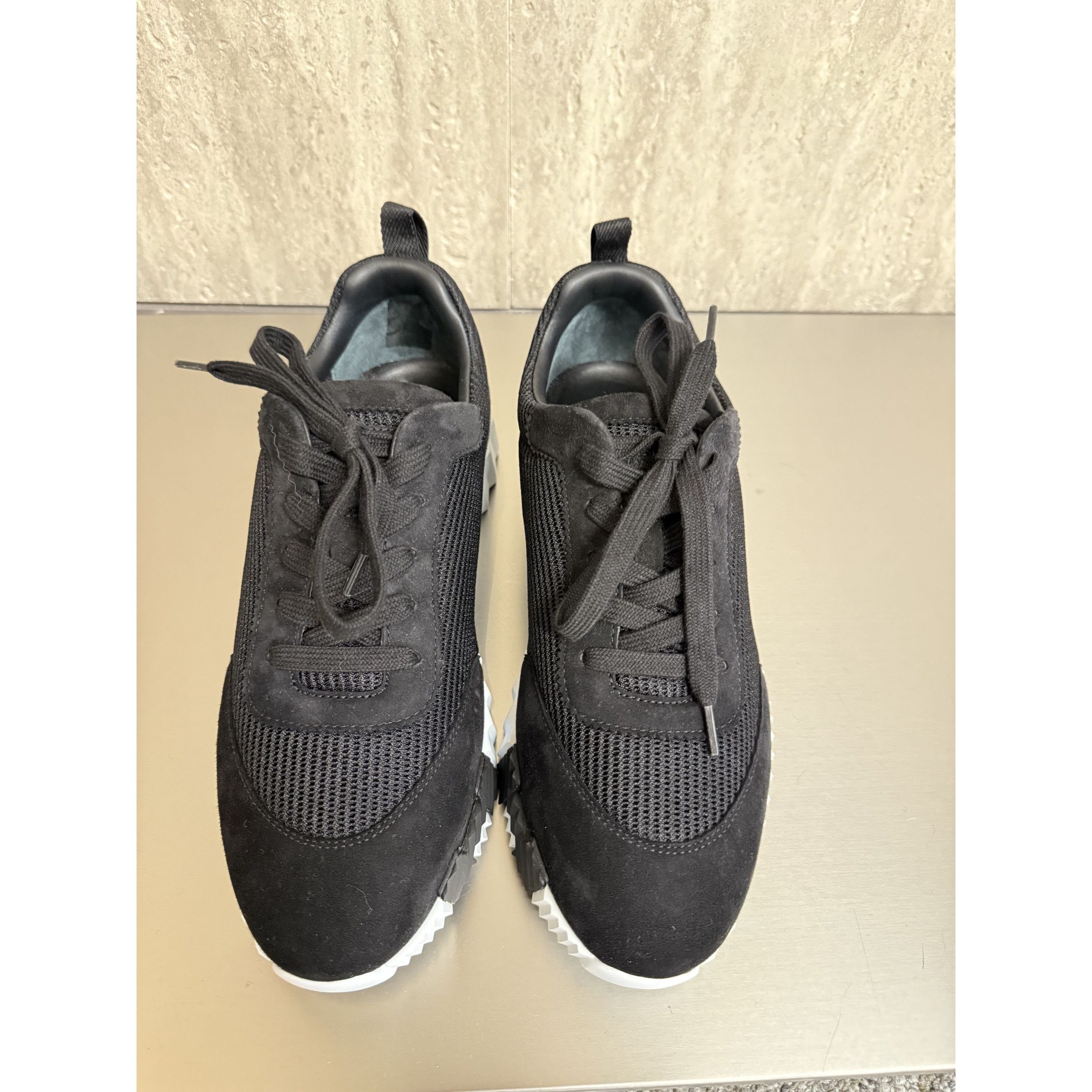Hermes Hermes Black Lace-Up Sneakers Womens Size 40 Vegan Leather & Size US 7 / EU 40 - 3 Thumbnail