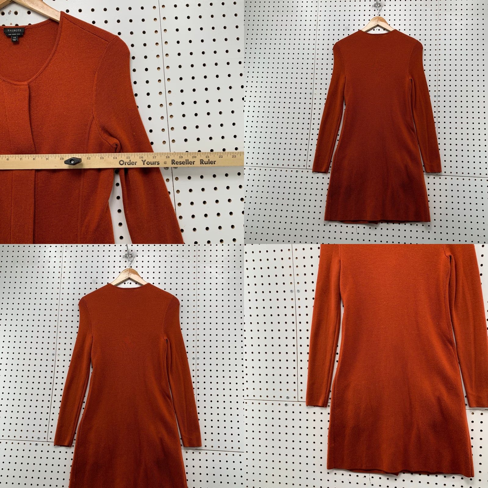 Talbots Talbot Cardigan Sweater 100% Merino Wool Womens XS Burnt Orange Pockets Size XS / US 0-2 / IT 36-38 - 9 Thumbnail