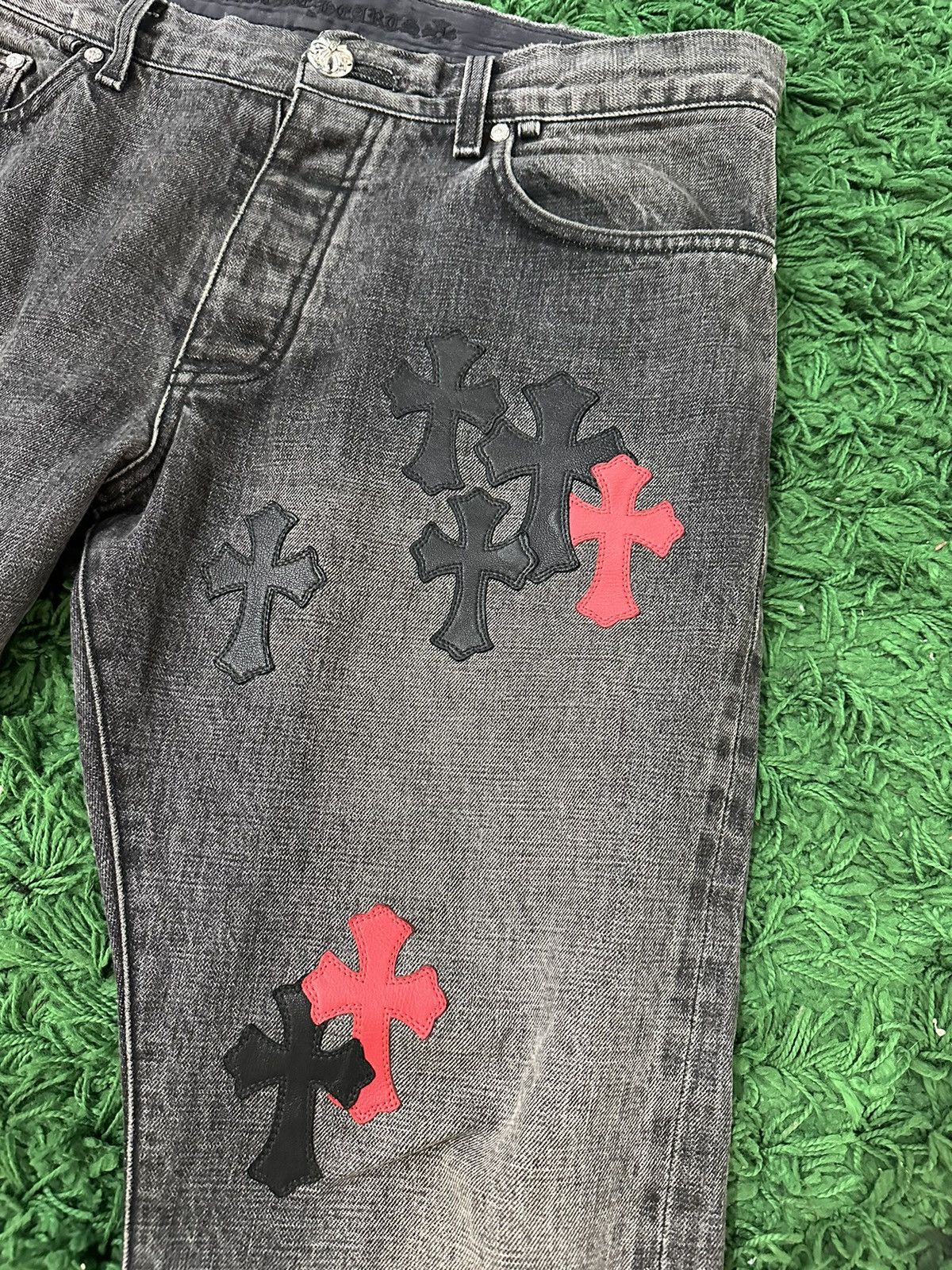 Chrome Hearts Chrome Hearts Black Red Patch Jeans Size US 34 / EU 50 - 2 Thumbnail