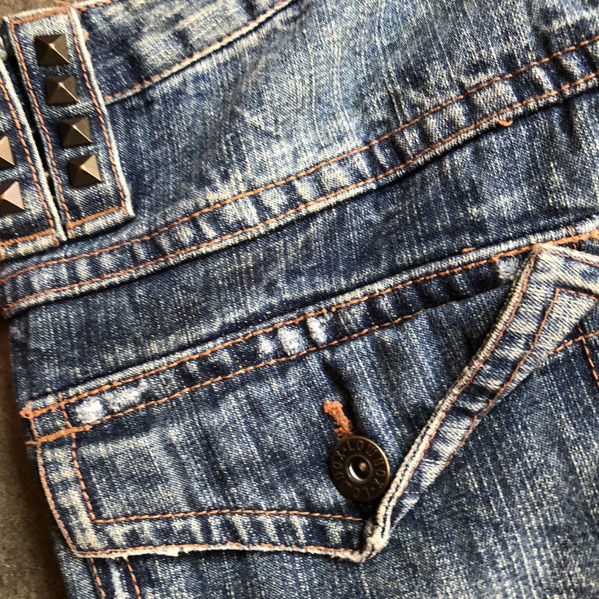 Japanese Brand × LOWBOX Lowbox Punk Stayle Flare Jeans 🍒 Size US 31 - 12 Thumbnail