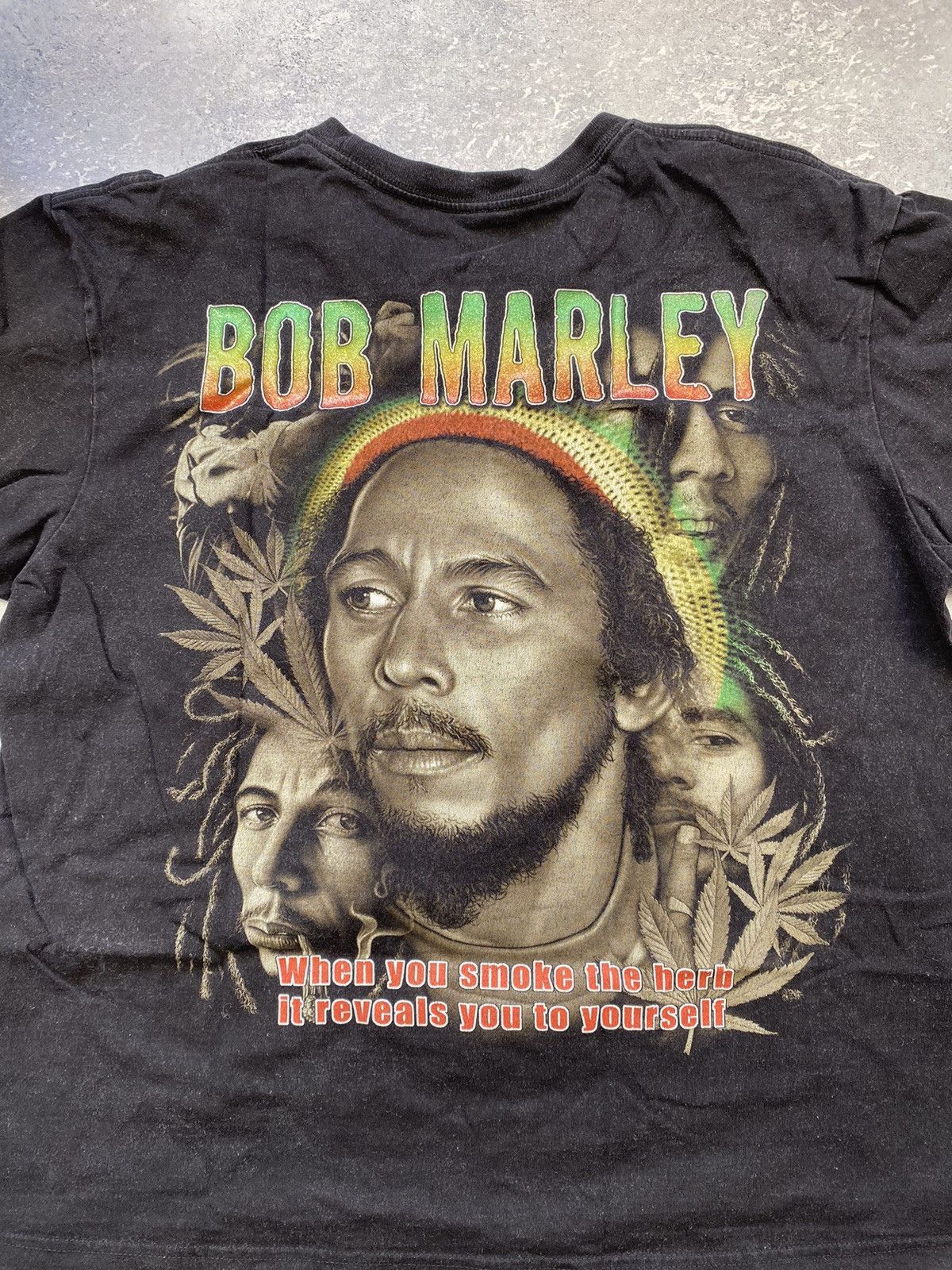 Bob Marley × Designer × Vintage Vintage Bob Marley Men’s Black T-shirt With Big Logo Medium Size US M / EU 48-50 / 2 - 7 Thumbnail