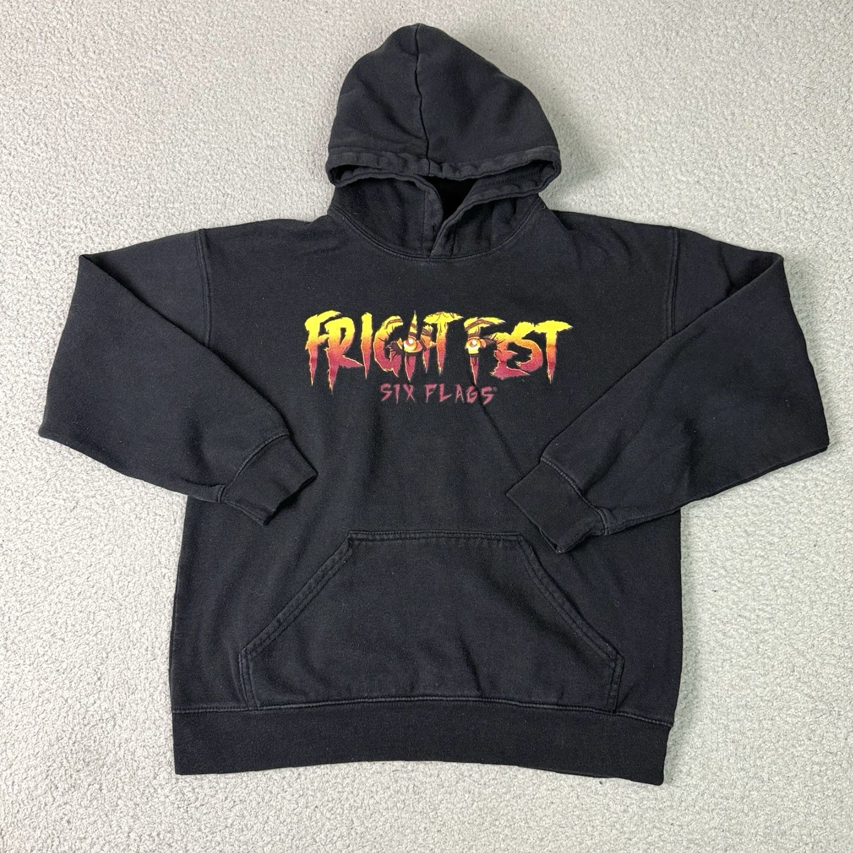 Vintage Six Flags Fright Fest Hoodie Adult M Black Mens Halloween Horror Vintage Rare Sweatshirt Size US M / EU 48-50 / 2 - 4 Thumbnail
