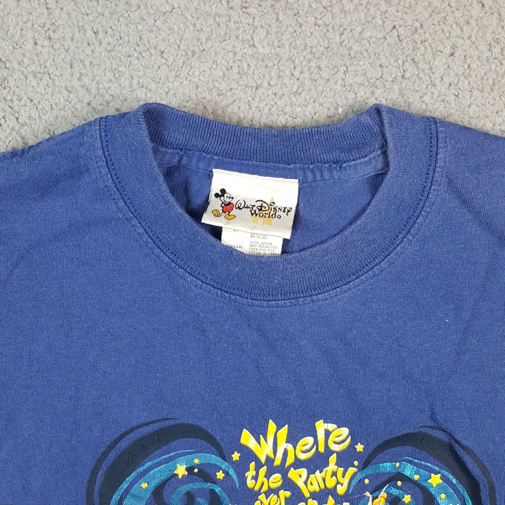 Disney VINTAGE Disney Mickey Mouse T-Shirt Men Small Cotton Blue Retro 2000s Y2K Theme Park Size US S / EU 44-46 / 1 - 4 Thumbnail