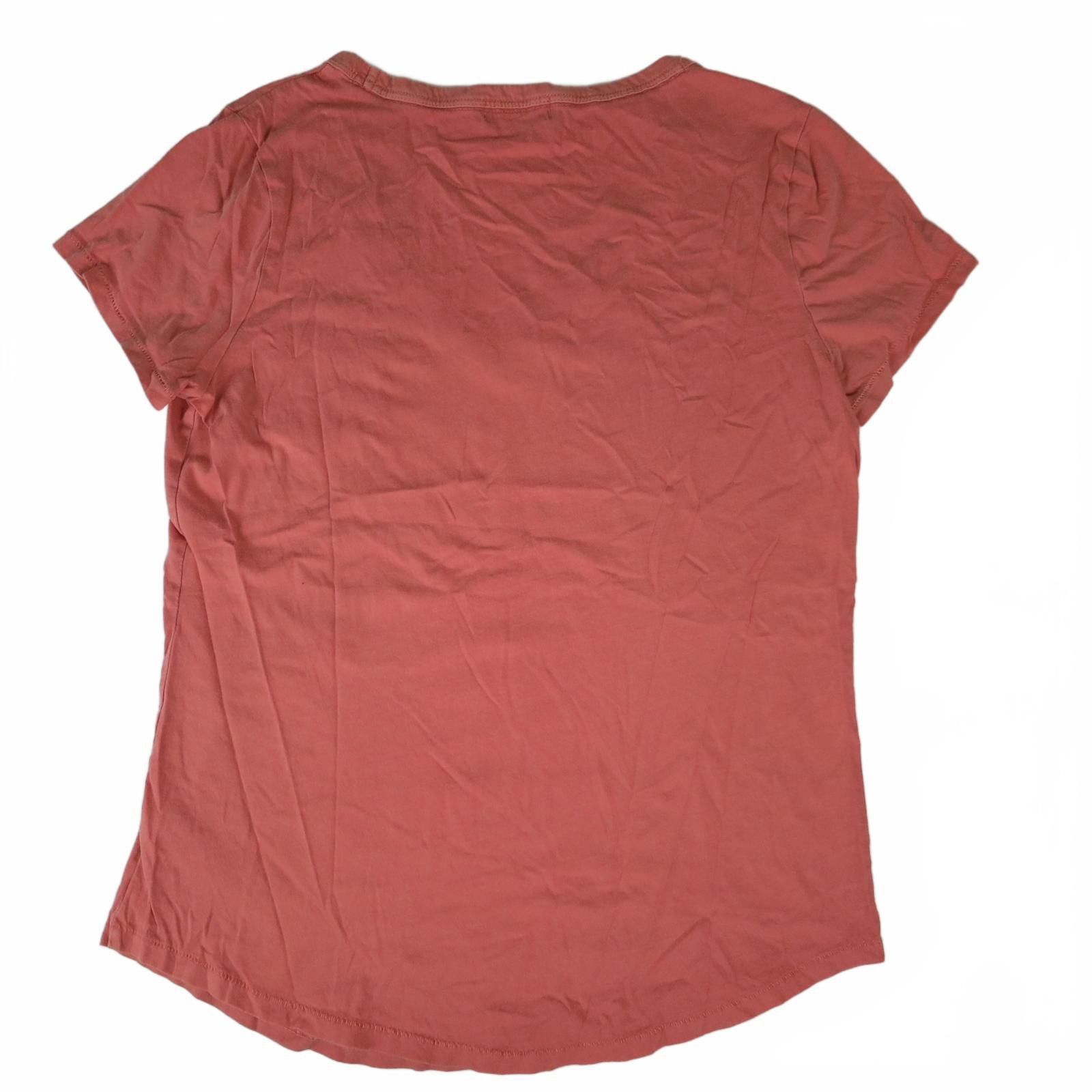 Gap Women's Medium GAP V-Neck Coral Pink Short Sleeve T-Shirt Size M / US 6-8 / IT 42-44 - 4 Thumbnail