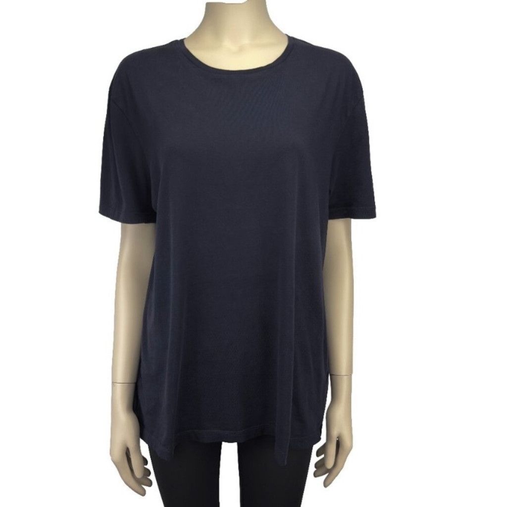 Cos COS Cotton Short Sleeves Crew Neck Navy Blue T-shirt Size L Size L / US 10 / IT 46 - 1 Thumbnail