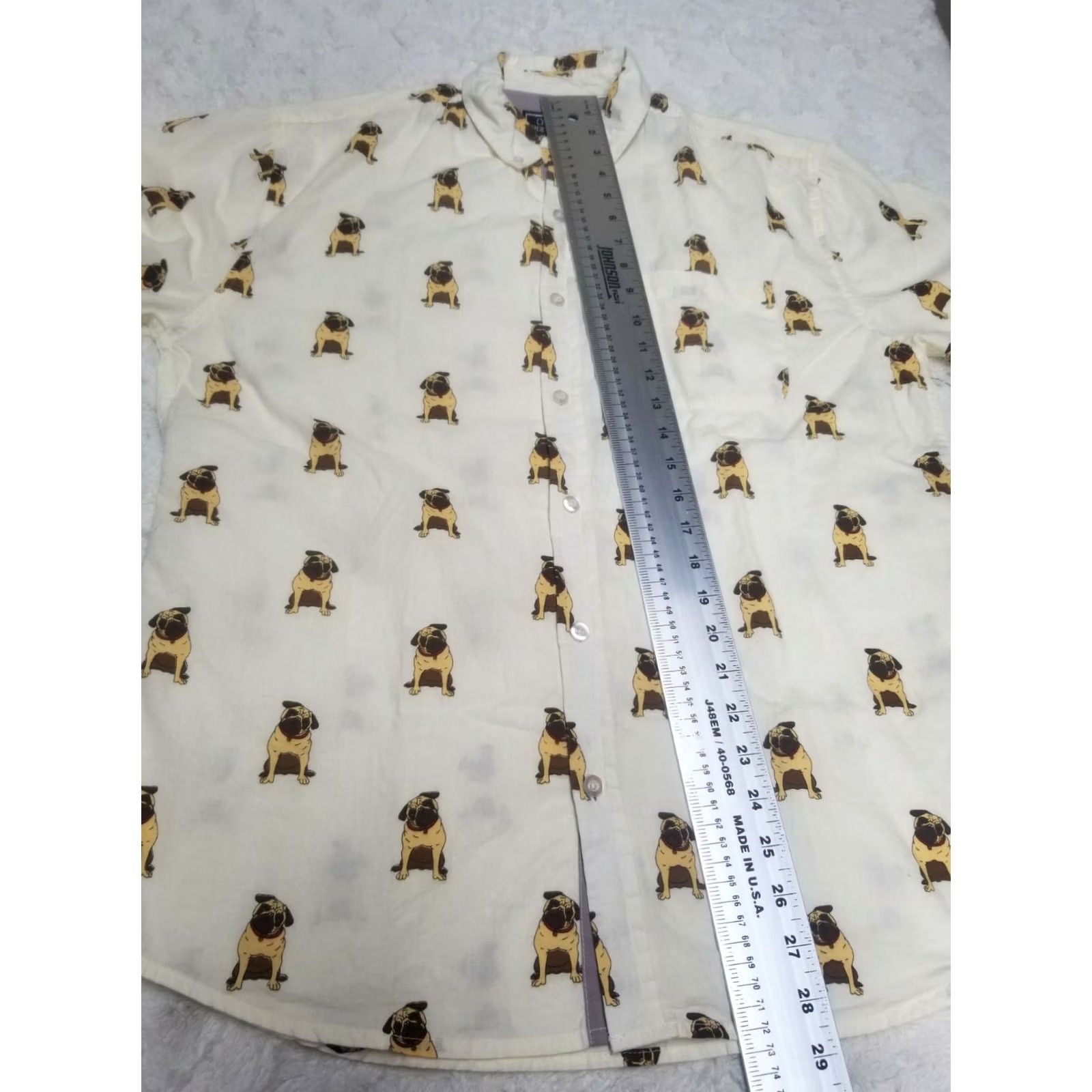 Vintage Creative Destruction Mens Button Down Dog Print Short Sleeve Shirt Medium NWT Size US M / EU 48-50 / 2 - 3 Thumbnail