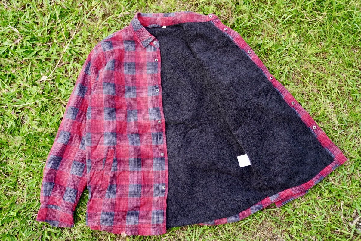 Designer × Japanese Brand × Vintage Japanese brands red plaid sherpa long sleeve shirt Size US M / EU 48-50 / 2 - 7 Thumbnail