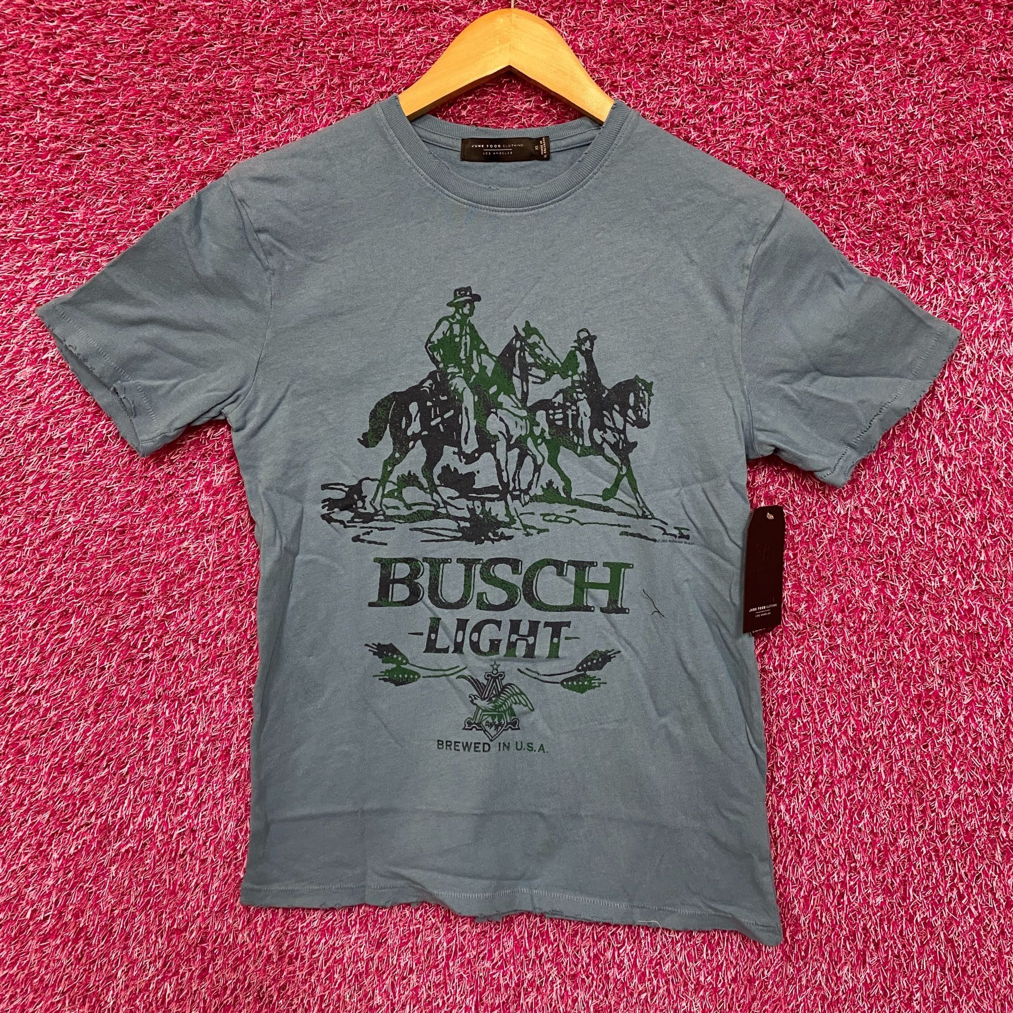 Junk Food Busch Light Logo Brewed In U.S.A Cowboys Blue T-Shirt Extra Size US XS / EU 42 / 0 - 1 Thumbnail