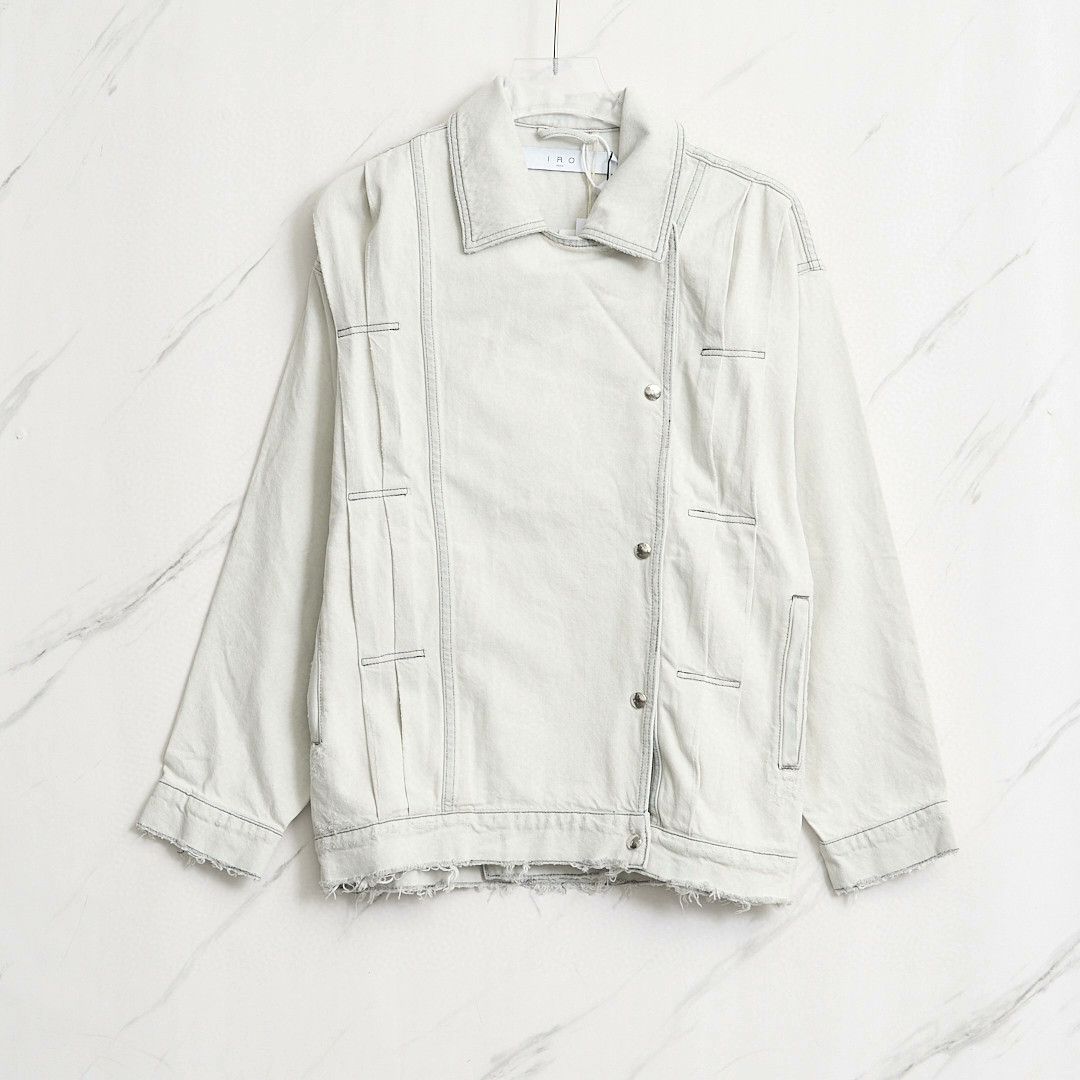 Iro IRO Women's Unisex Lapel Washed Denim Jacket Size XS / US 0-2 / IT 36-38 - 1 Thumbnail