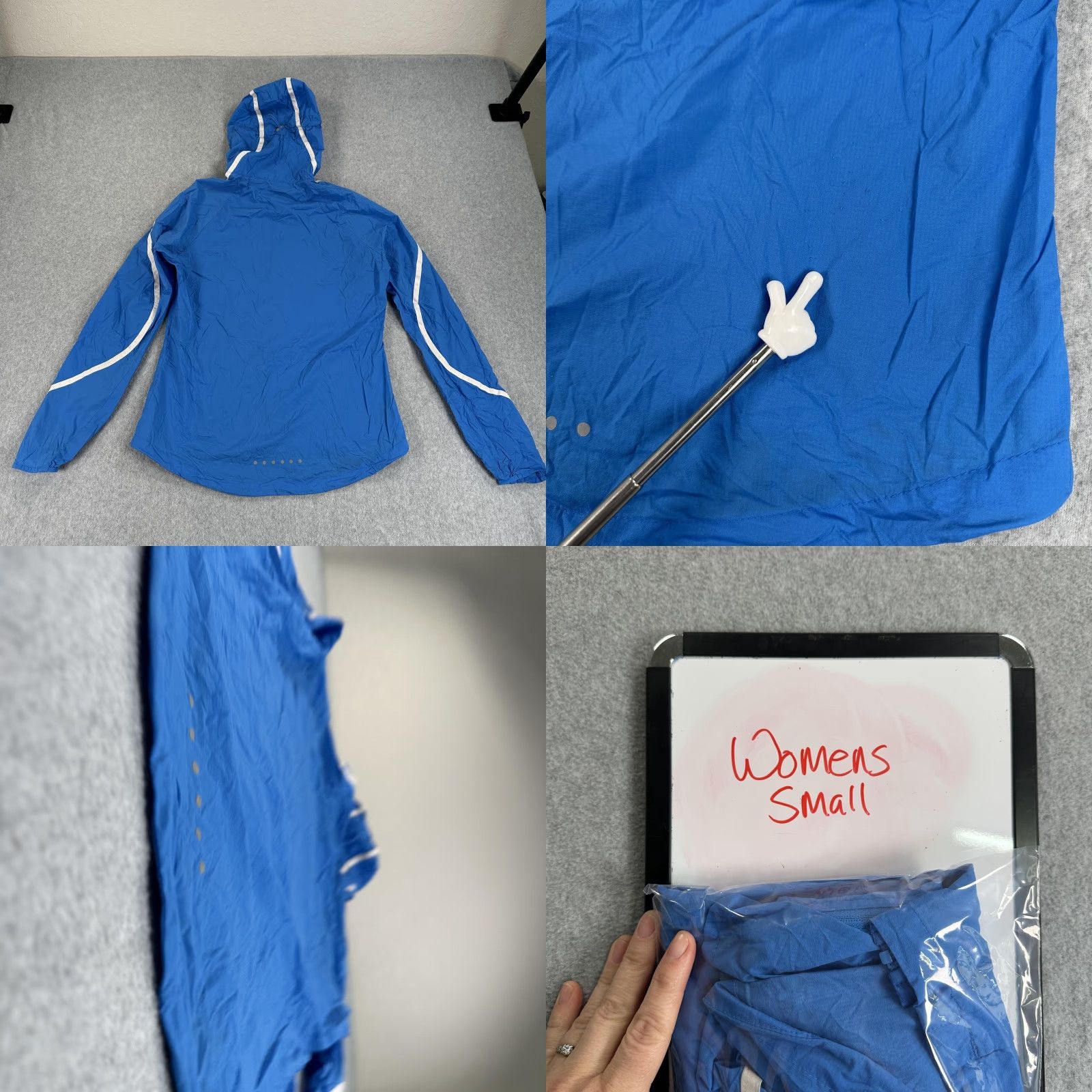 Nike Nike Jacket Womens Small Blue Hooded Full Zip Running Windbreaker Reflective Size S / US 4 / IT 40 - 8 Thumbnail