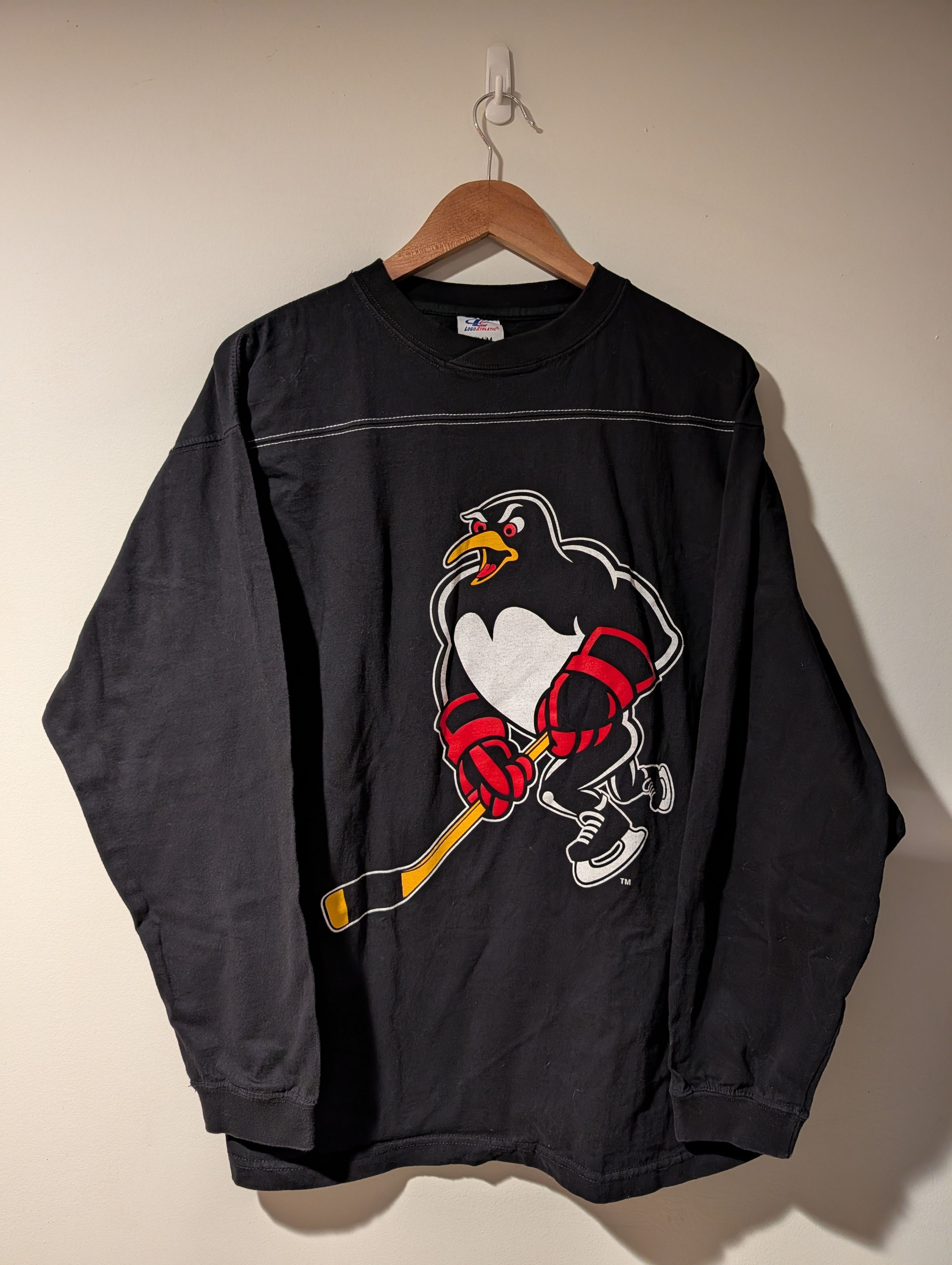 Logo Athletic Vintage 90s Pittsburgh Penguins Logo Athletic Long-Sleeve Size US M / EU 48-50 / 2 - 1 Thumbnail