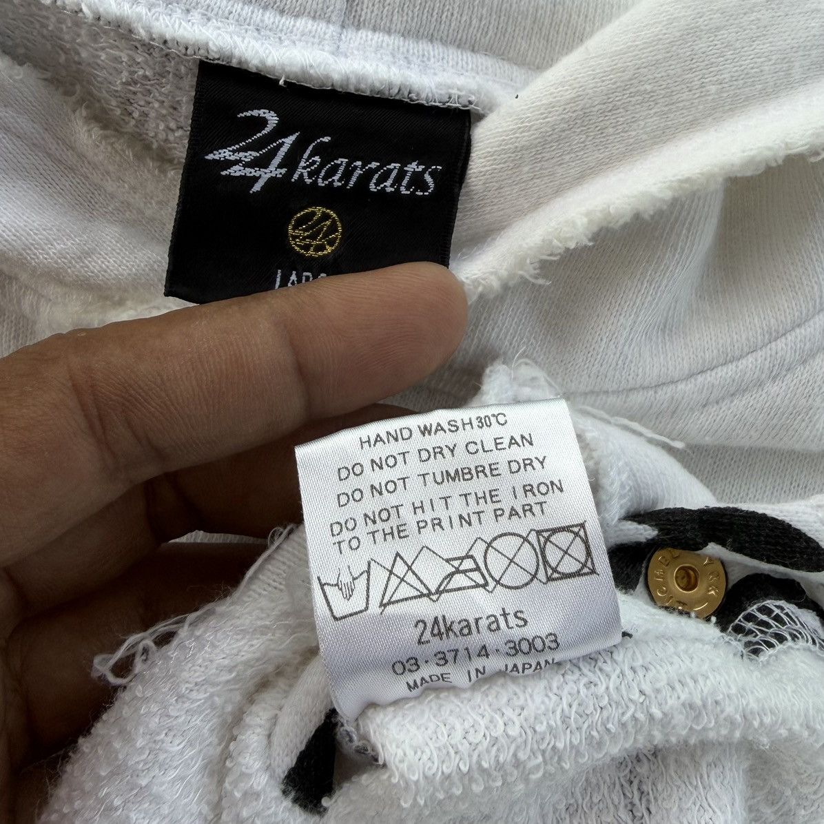 Japanese Brand 24 Karats Hoodie Set White Tribal Streetwear Shorts Set Size US L / EU 52-54 / 3 - 8 Thumbnail
