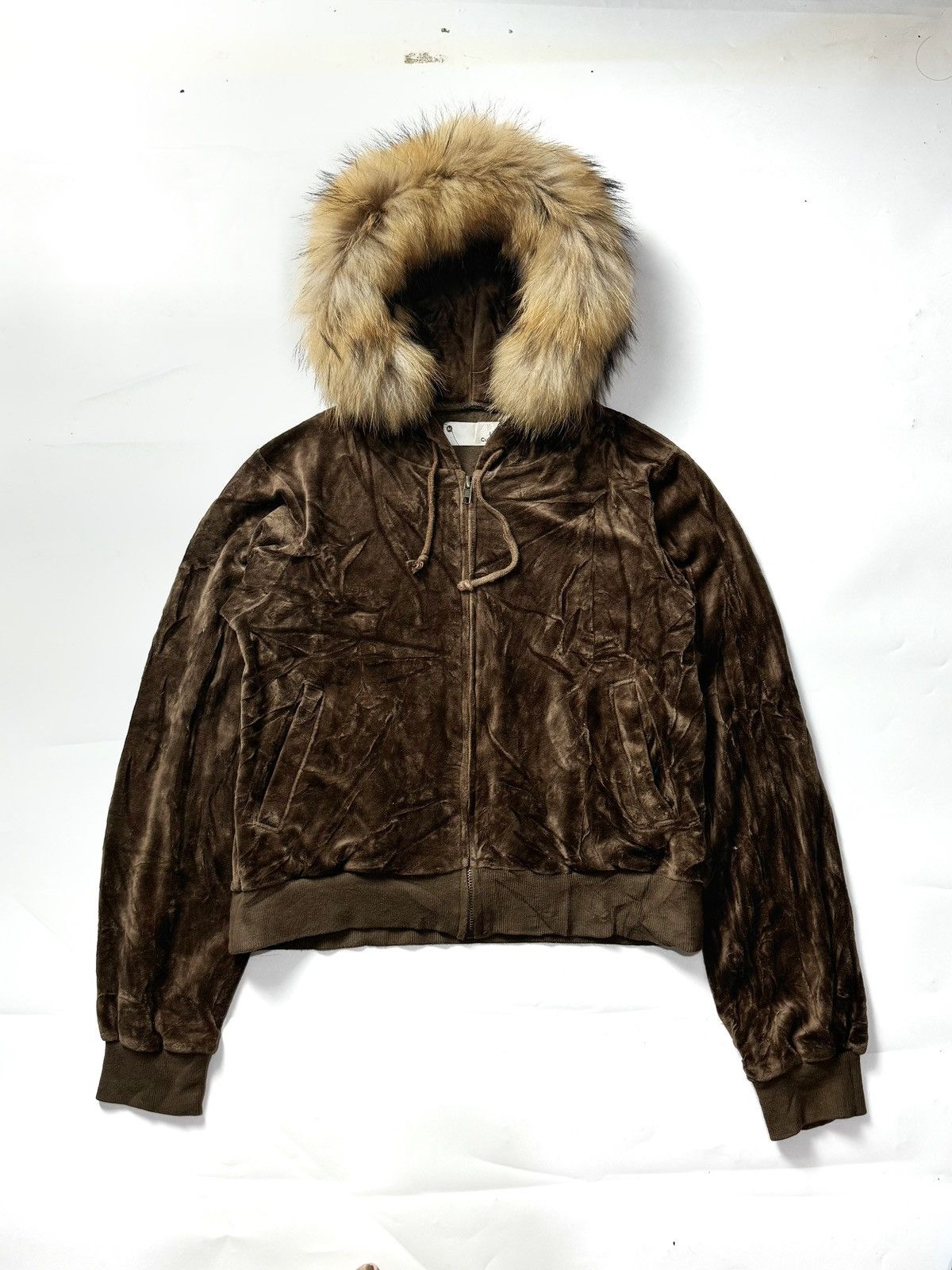 Hysteric Glamour × Japanese Brand × Le Grande Bleu (L.G.B.) Fur Velvet Croped Hoodie Libe Culture Brown Size US M / EU 48-50 / 2 - 1 Thumbnail