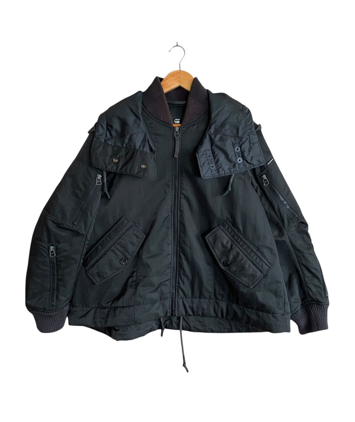 G-Star Rare Vintage G-star Raw Tactical Hoodie Bomber Jacket 2000s Size US S / EU 44-46 / 1 - 2 Thumbnail