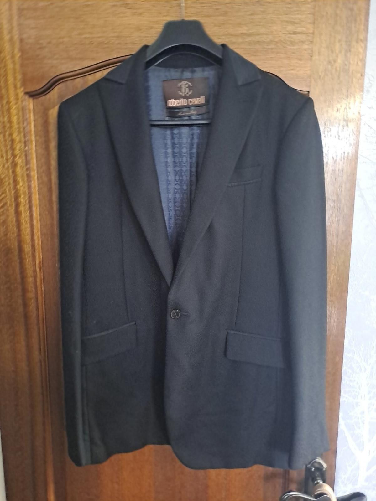 Roberto Cavalli Roberto Cavalli Mens Black Wool Embossed Jacket Size 40 Size US M / EU 48-50 / 2 - 2 Thumbnail