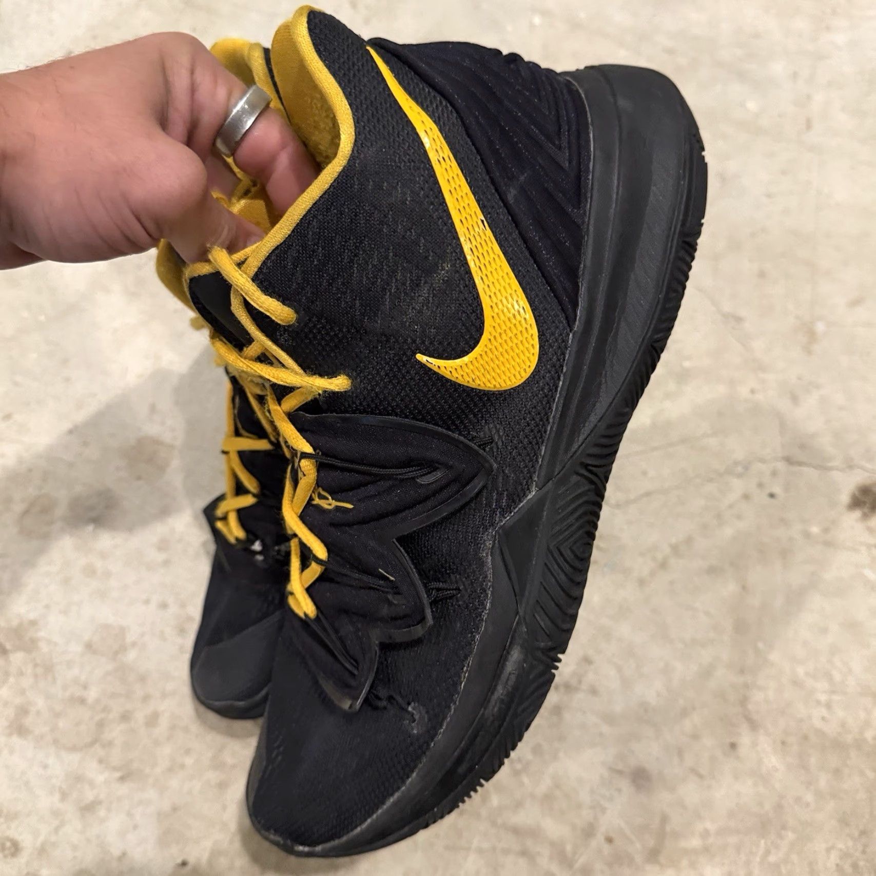 Nike Nike Kyrie 5 iD Sneaker - Size 12 - Black And Yellow - Multicolor - Men - Athletic - AV7917-XXX Size ONE SIZE - 6 Thumbnail
