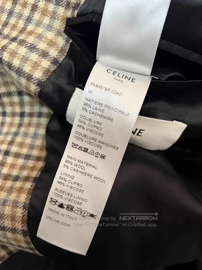 Celine CELINE Prince of Wales Check Wool and Cashmere Suit Size XS / US 0-2 / IT 36-38 - 7 Thumbnail