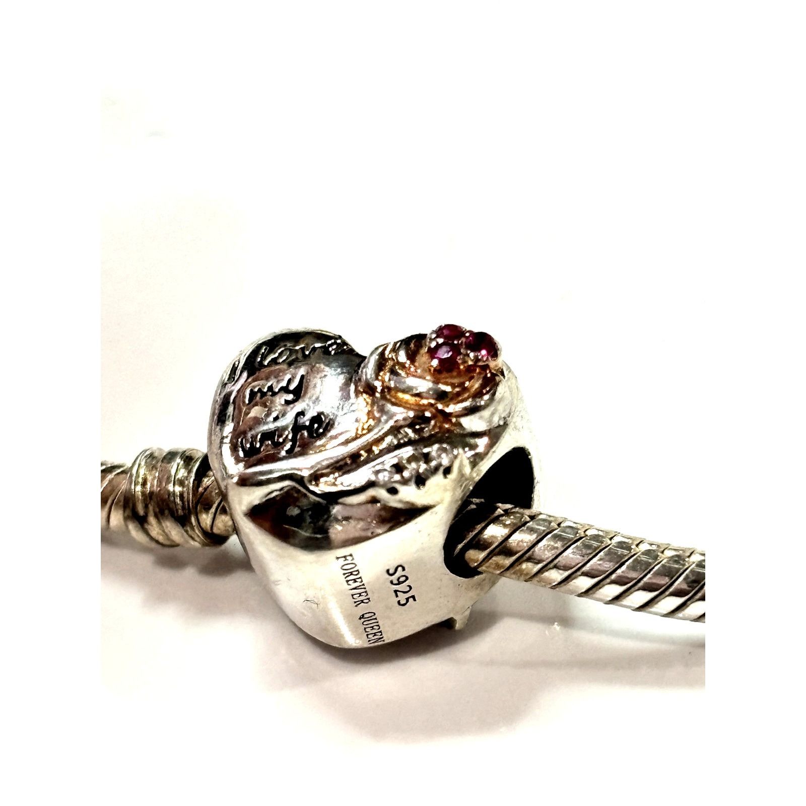 Other FOREVER QUEEN Women's 925 "I Love My Wife" Heart Charm Size ONE SIZE - 2 Thumbnail
