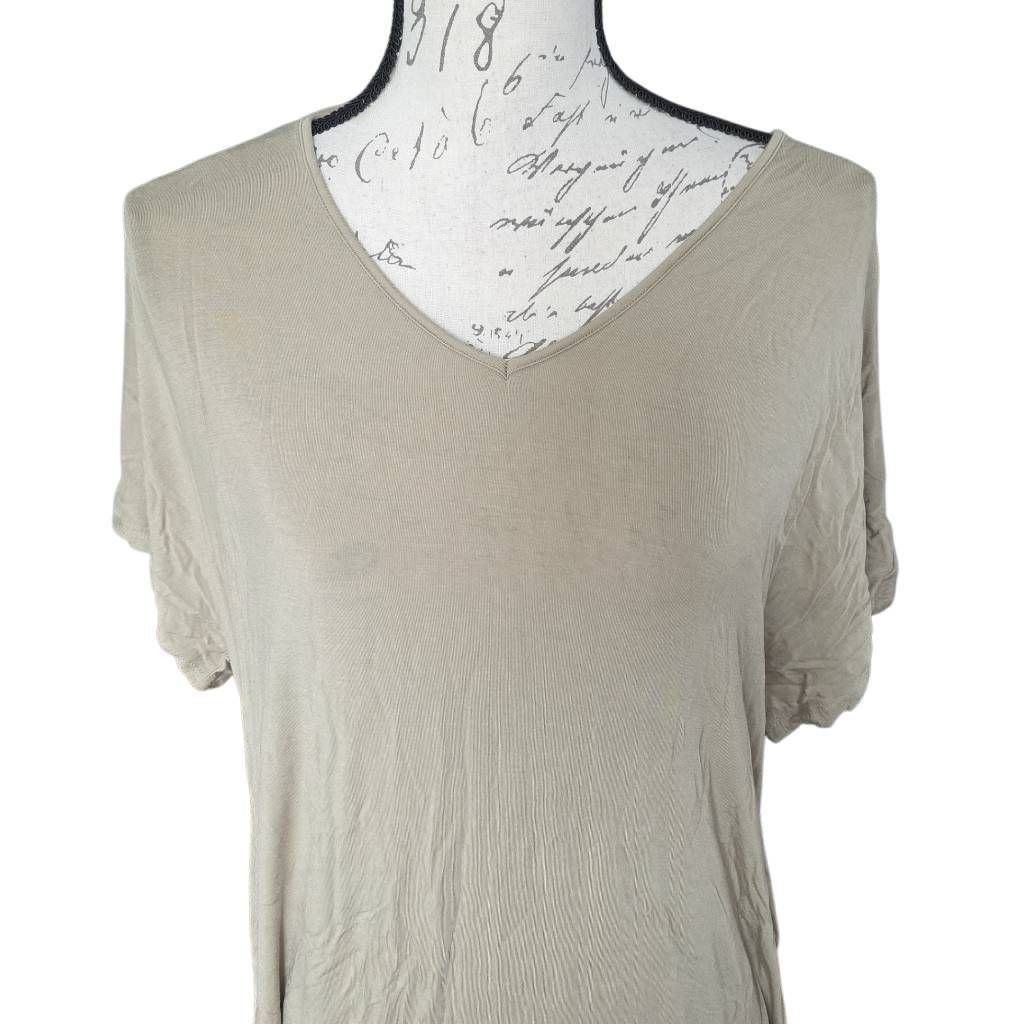 Nordstrom Nordstrom Ladies Size Medium Olive Green Buttery Soft V-Neck Shirt Dress Size M / US 6-8 / IT 42-44 - 3 Thumbnail