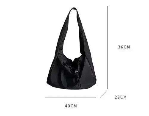 Japanese Brand Oversized baggy black shoulder tote bag Size ONE SIZE - 3 Thumbnail