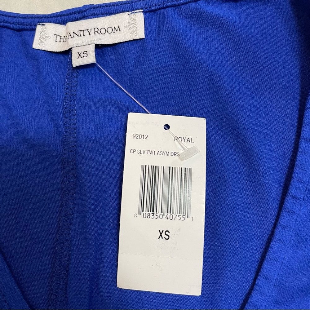 Other NWT New VANITY ROOM Cap Sleeve Twist Asymmetrical Blue Dres Size XS / US 0-2 / IT 36-38 - 7 Thumbnail