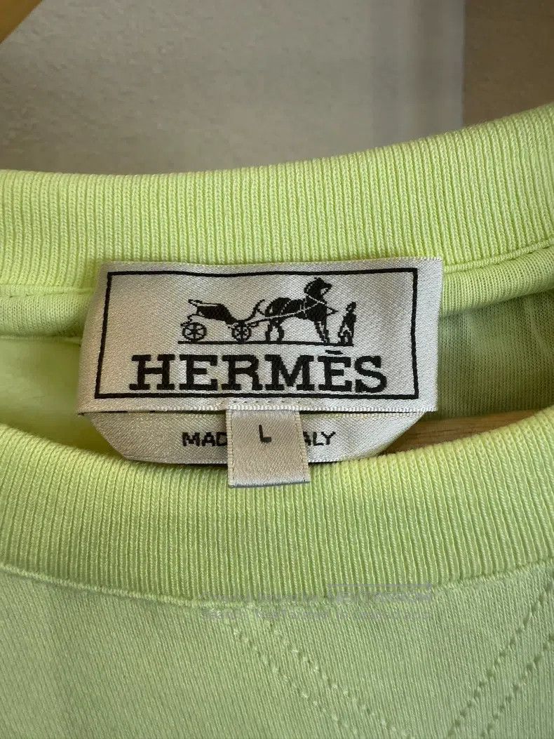 Hermes Hermes Short Sleeve Sweatshirt, Yellow Size L / US 10 / IT 46 - 3 Thumbnail