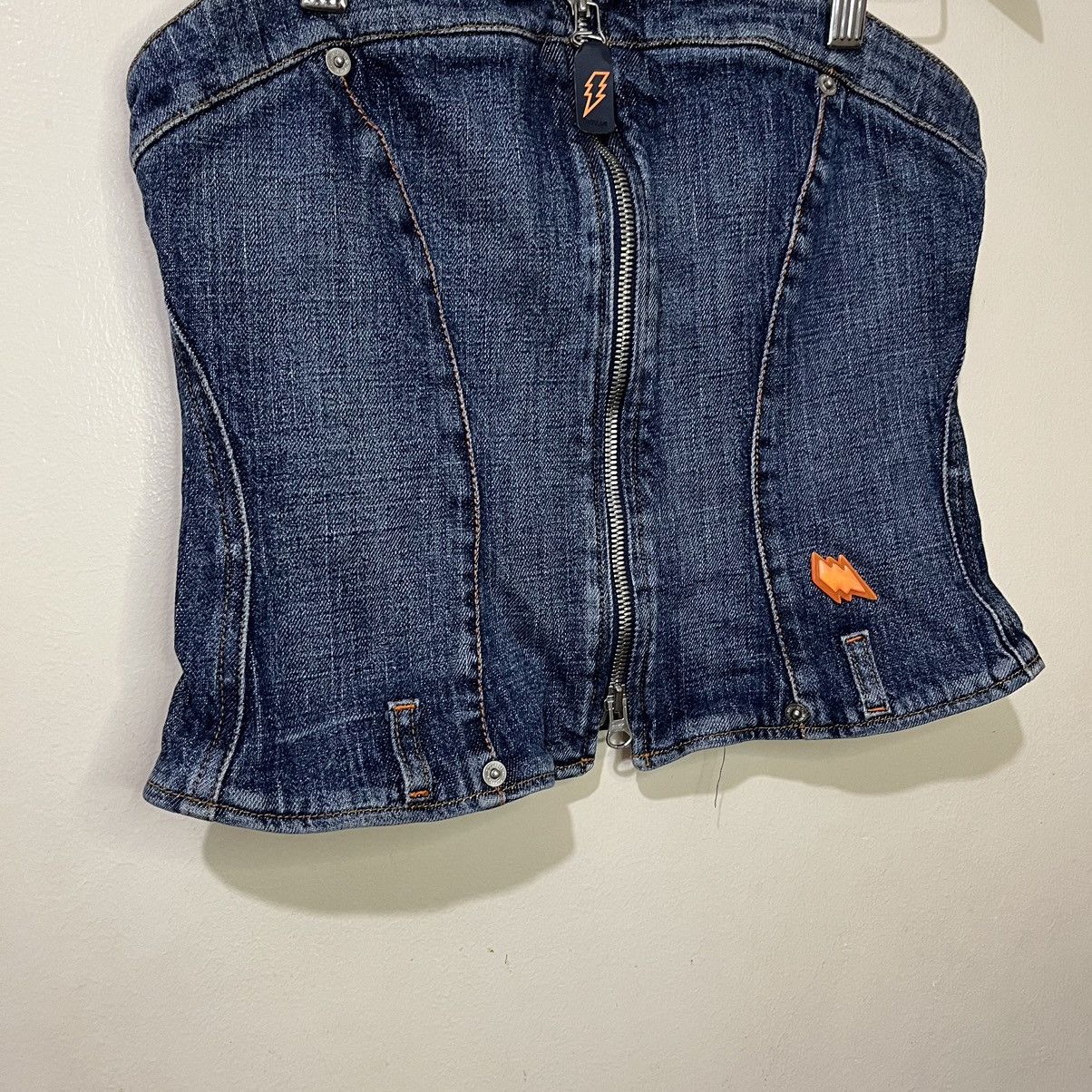 Walter Van Beirendonck W&LT Walter Van Beirendonck Strapless Denim Bustier Corset Size XS / US 0-2 / IT 36-38 - 3 Thumbnail