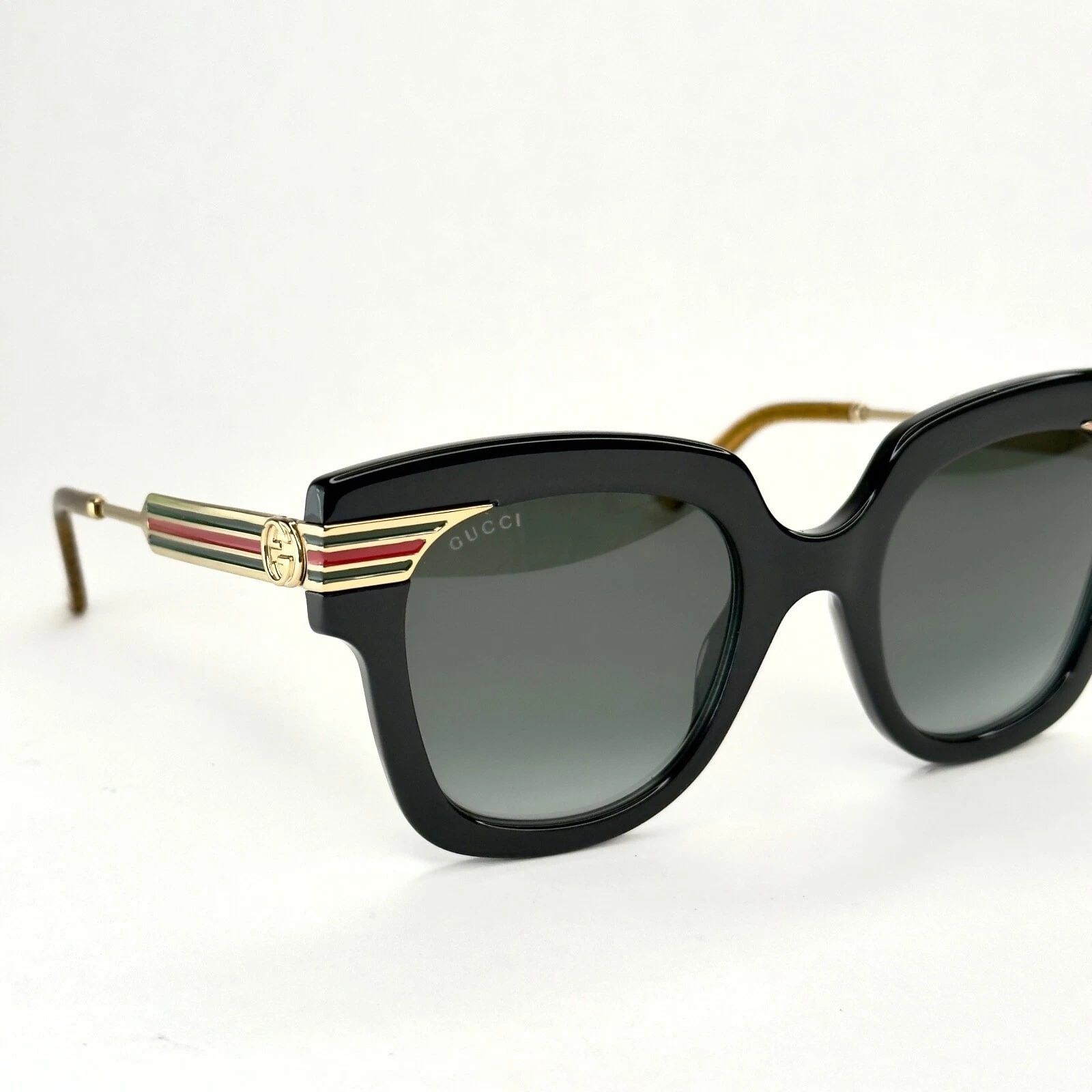Gucci GUCCI GG0281S WEB Stripe 0281 Gold Black Sunglasses 001 Size ONE SIZE - 6 Thumbnail