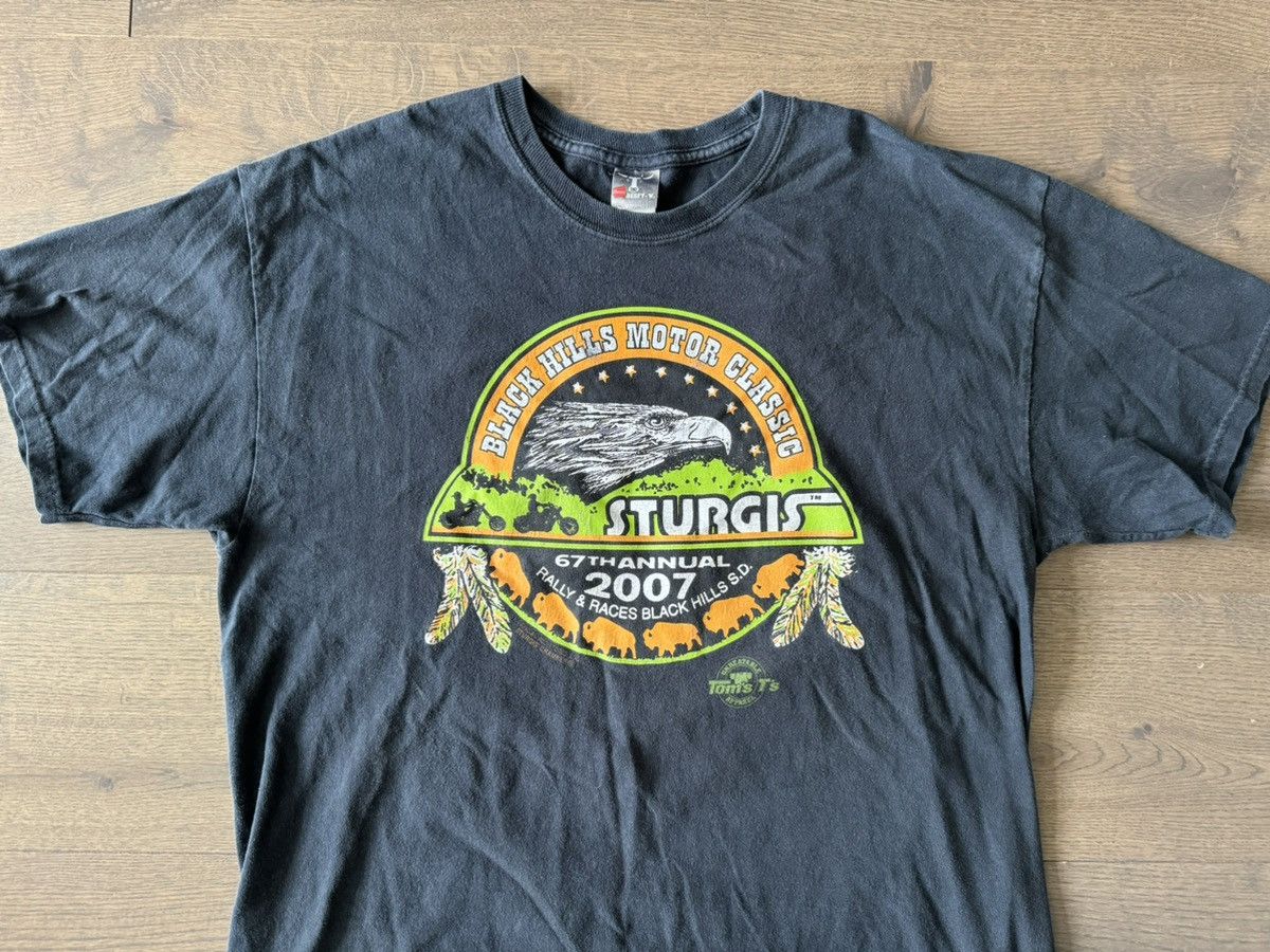 Hanes × Harley Davidson × Vintage Vintage Black Hills Sturgis 2007 Black T-shirt Hanes Beefy-T Size US XL / EU 56 / 4 - 1 Thumbnail