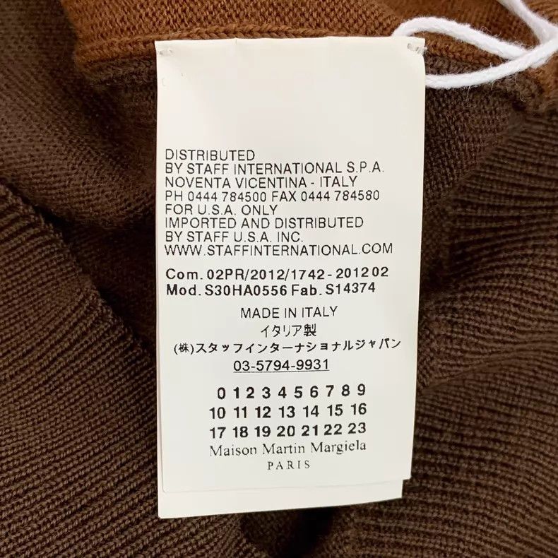Maison Margiela Maison Margiela Brown V-neck wool knitwear Size US S / EU 44-46 / 1 - 7 Thumbnail
